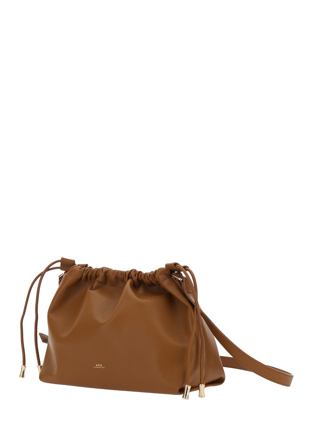 A.P.C. 'Ninon' Brown Crossbody Bag with Drawstring and Logo Lettering in Ecoleather for Women Size ONE SIZE - 2 Thumbnail