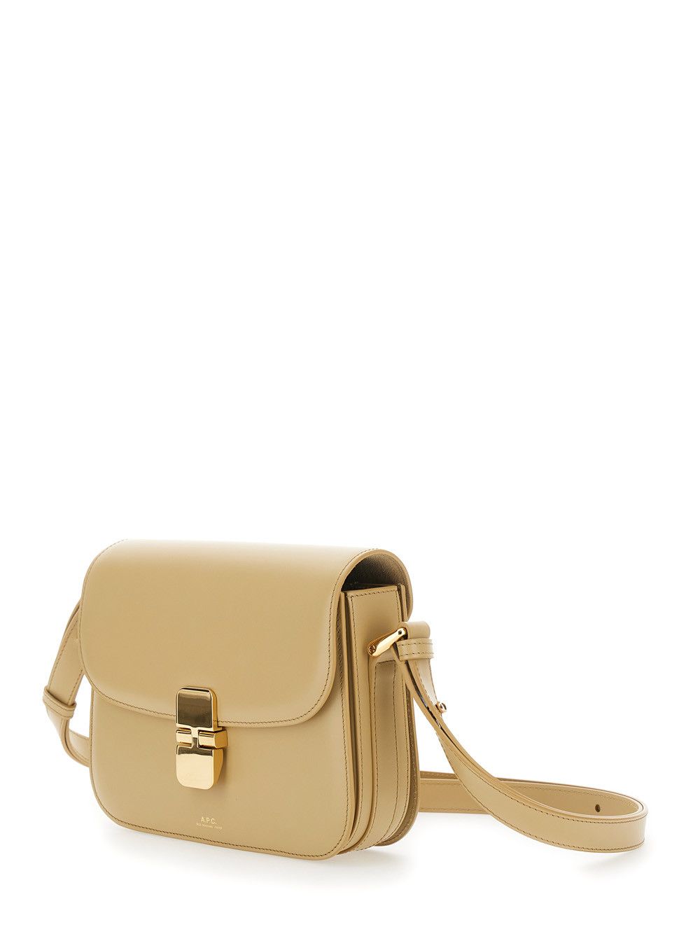 A.P.C. 'Grace Small' Beige Crossbody bag with Adjustable Strap and Logo Plate on the Front in Leather Woman Size ONE SIZE - 2 Thumbnail