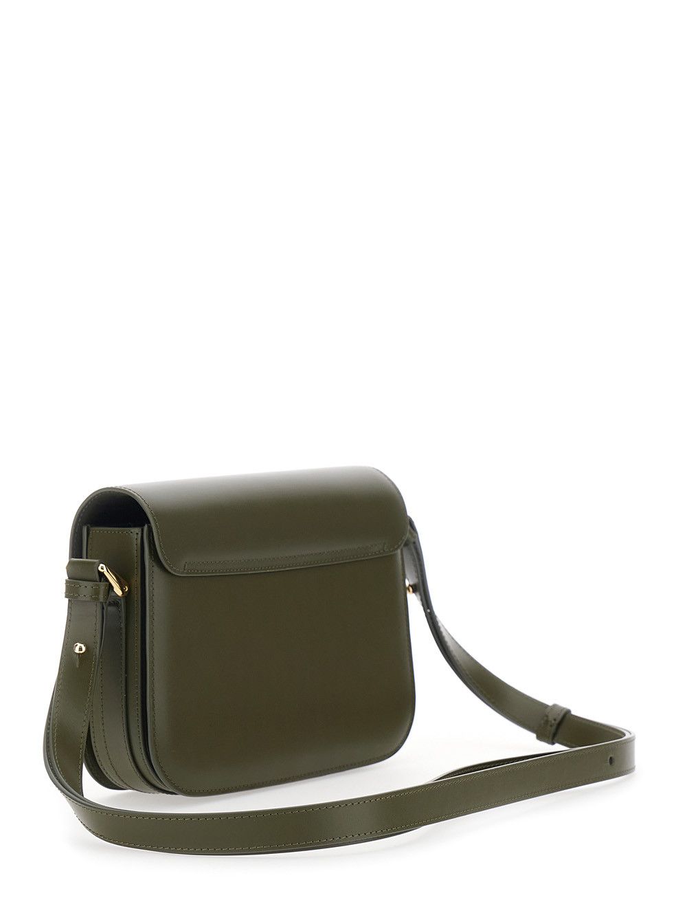 A.P.C. 'Grace' Green Crossbody bag Small with Adjustable Strap and Logo Lettering Embossed on the Front in Leather for Women Size ONE SIZE - 3 Thumbnail