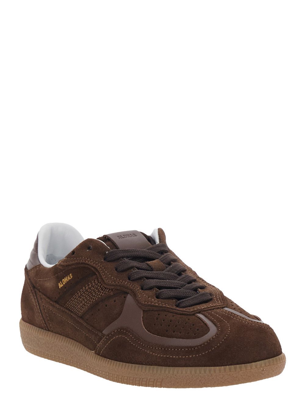 ALOHAS Brown 'Tb.490' Sneaker Low Top with Engraved Logo Detail on the Side and Perforated Details In Leather for Women Size US 10 / IT 40 - 2 Thumbnail