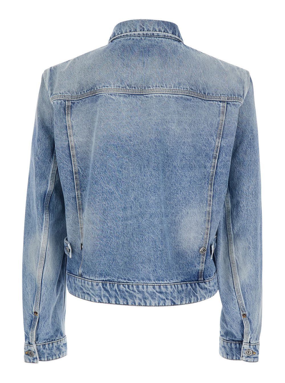 Dsquared2 Men's '70's' Jacket with Classic Collar and Four Front Pockets in Light Blue Denim Size US XL / EU 56 / 4 - 2 Thumbnail