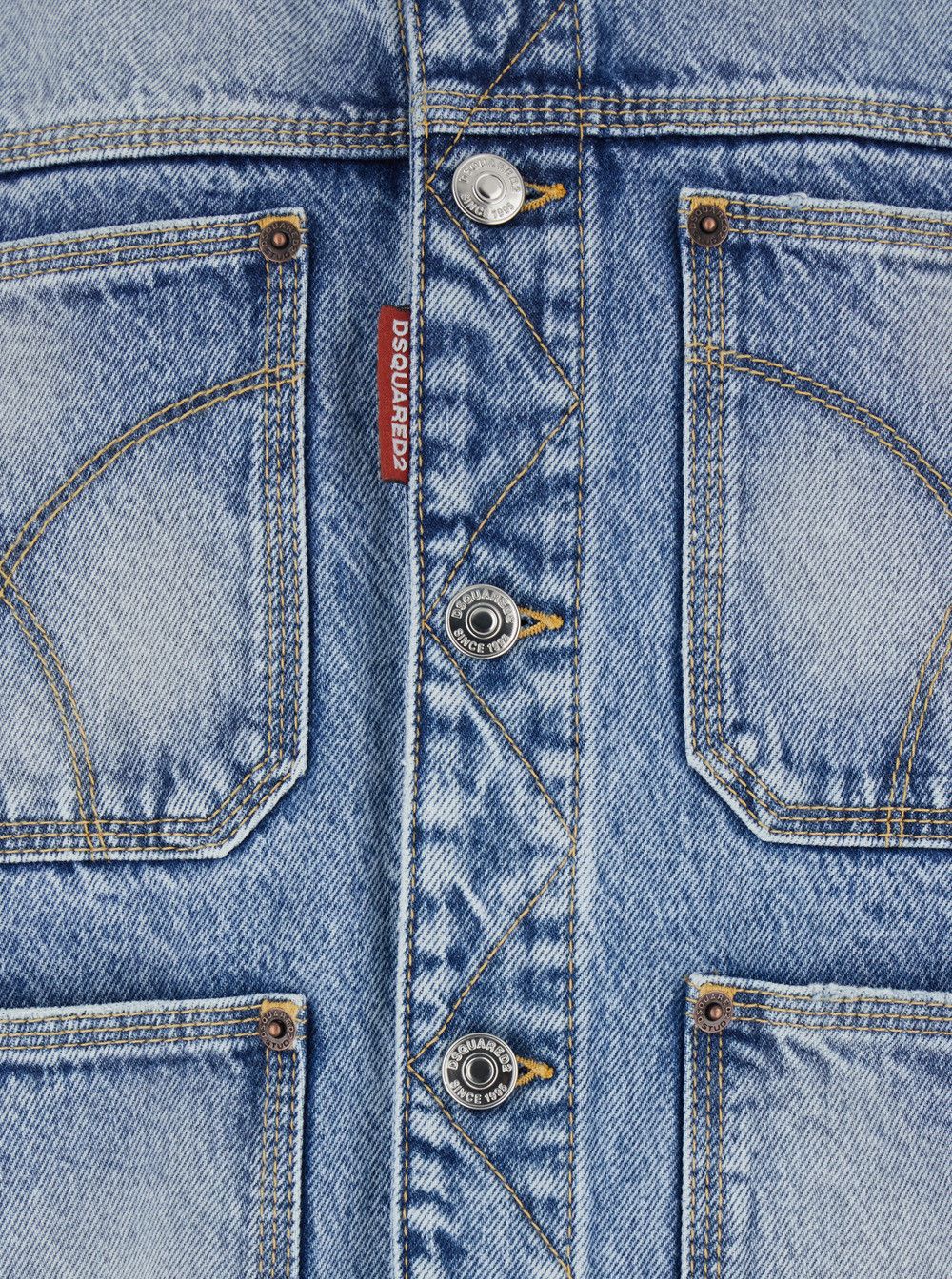 Dsquared2 Men's '70's' Jacket with Classic Collar and Four Front Pockets in Light Blue Denim Size US XL / EU 56 / 4 - 3 Thumbnail