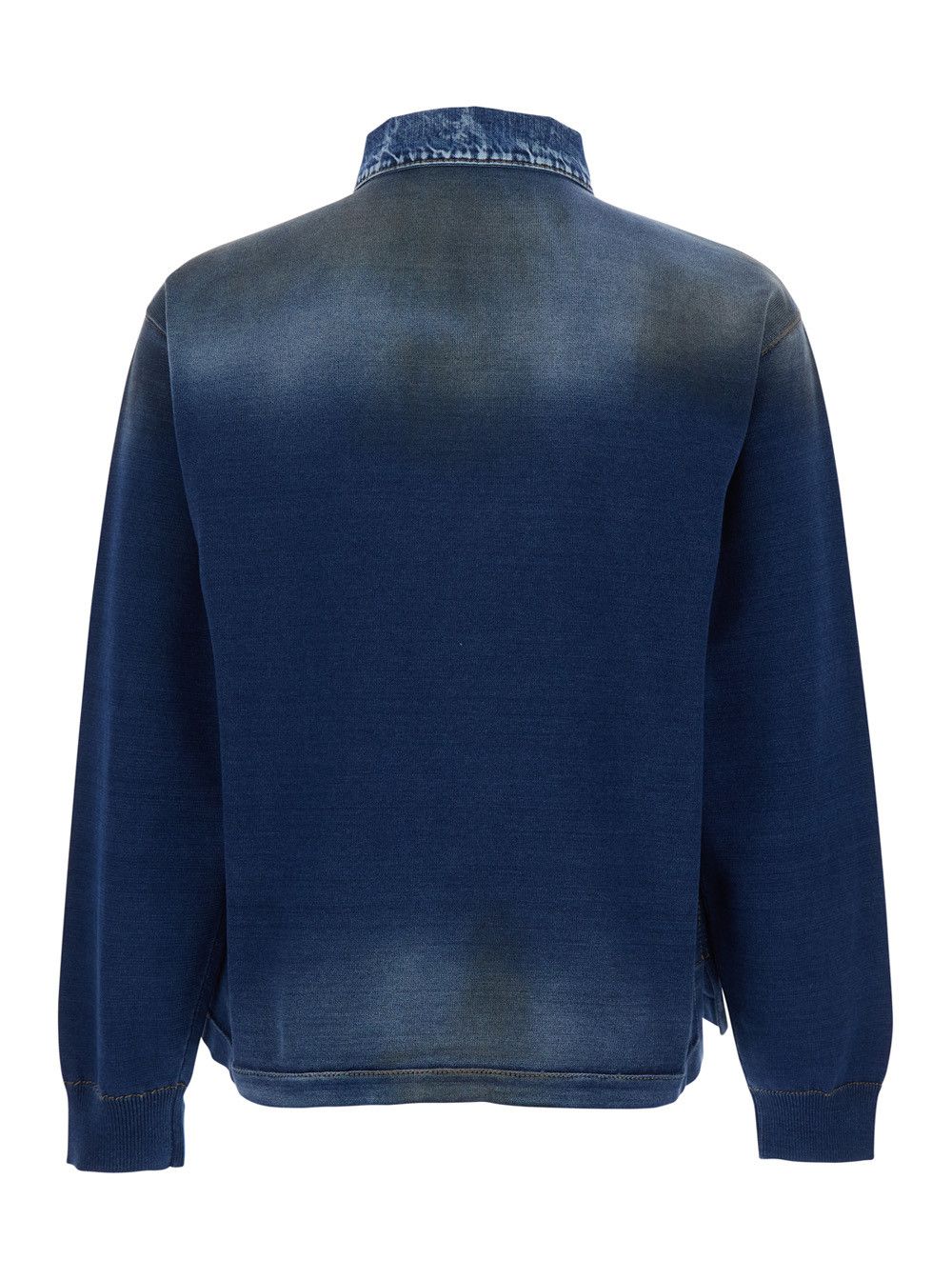 Dsquared2 Blue Cotton Polo Collar Sweatshirt with Distressed Effect for Men Size US XL / EU 56 / 4 - 2 Thumbnail