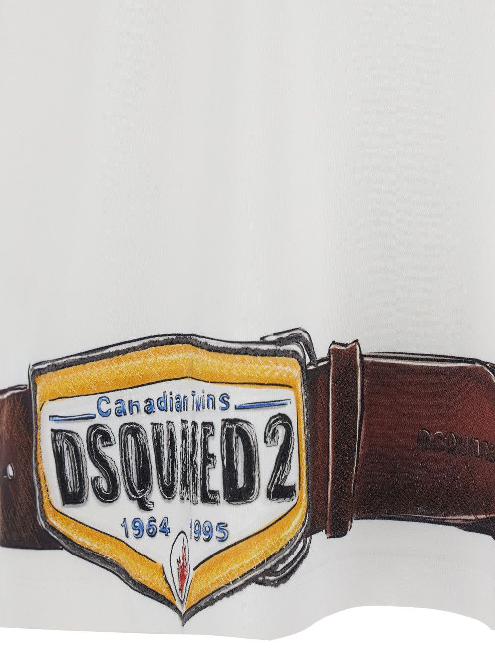 Dsquared2 White T-shirt with Raised Collar and Front and Back Print in Cotton for Men Size US L / EU 52-54 / 3 - 3 Thumbnail