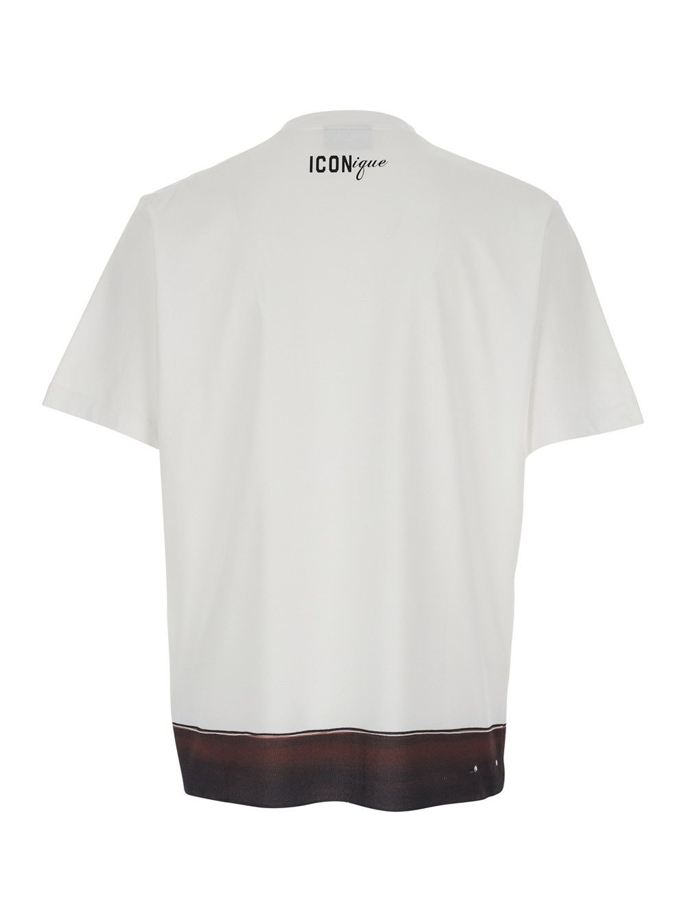 Dsquared2 White T-shirt with Raised Collar and Front and Back Print in Cotton for Men Size US XL / EU 56 / 4 - 2 Thumbnail