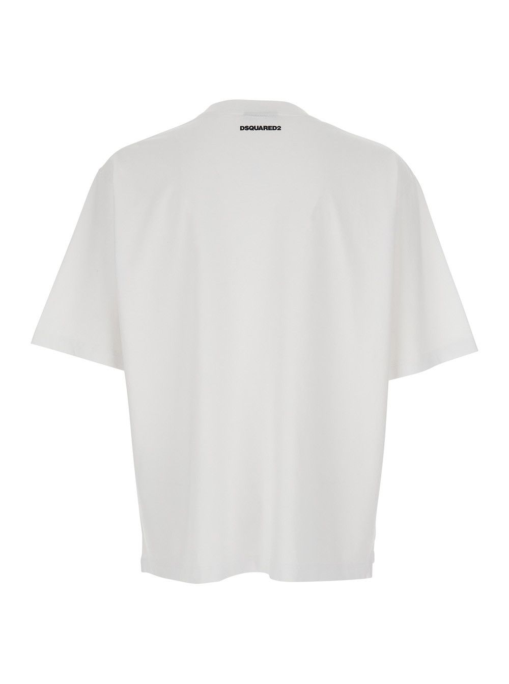 Dsquared2 White T-Shirt with Raised Collar and Maxi Logo on the Front in Cotton for Men Size US L / EU 52-54 / 3 - 2 Thumbnail