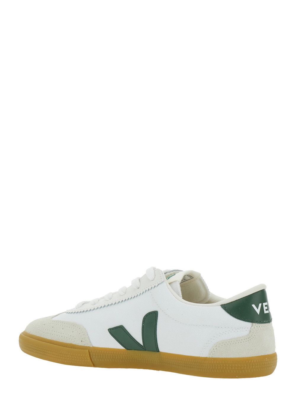Veja Sneaker 'Volley' Low Top with Logo Patch on the Side and Logo Lettering on the Back in White Fabric Unisex Size US 9 / IT 39 - 3 Thumbnail