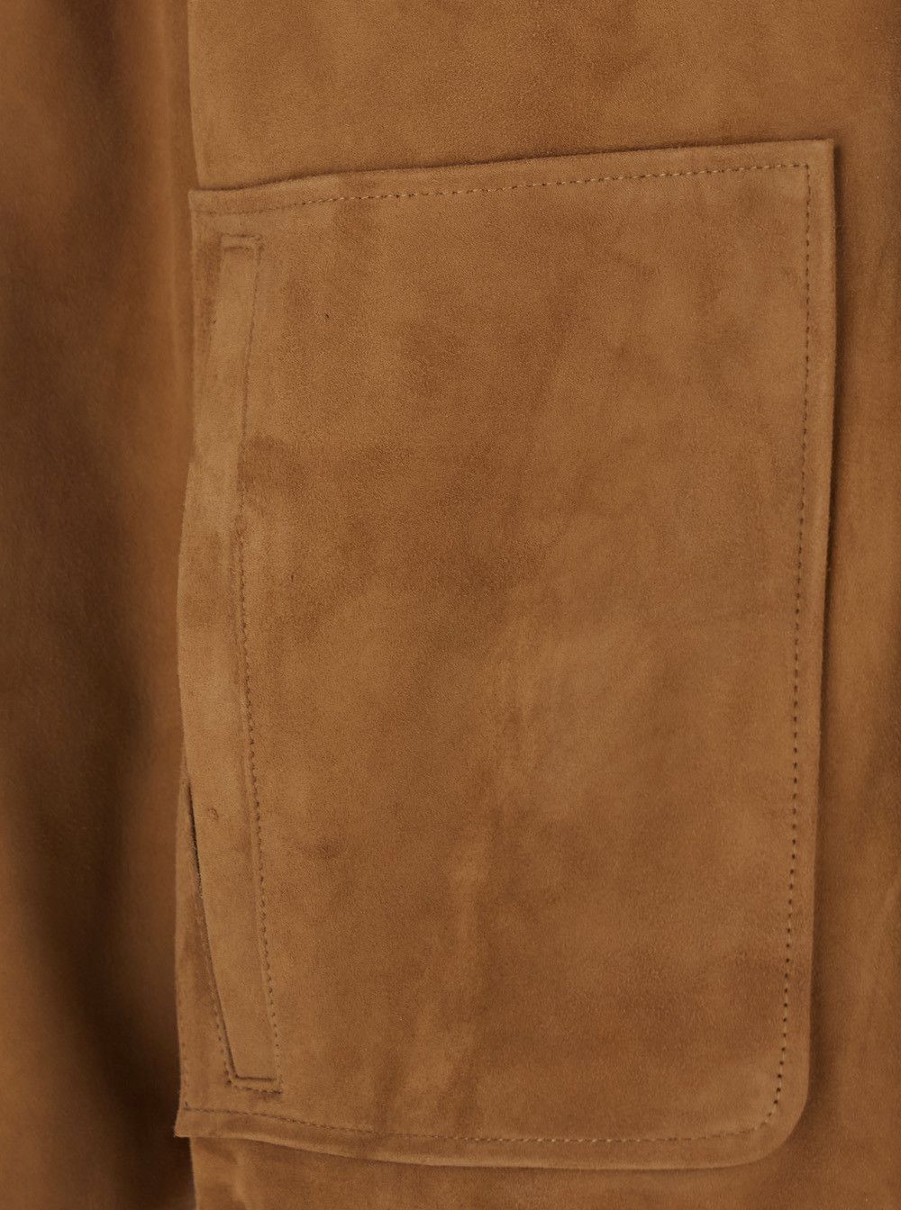 TONYWACK Brown Suede Jacket with Classic Collar and Elasticized Waist for Men Size US L / EU 52-54 / 3 - 3 Thumbnail