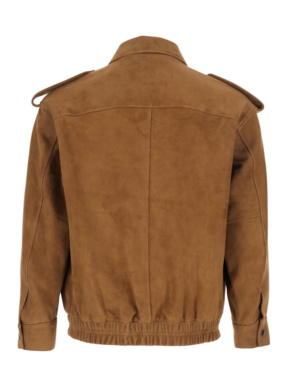 TONYWACK Brown Suede Jacket with Classic Collar and Elasticized Waist for Men Size US M / EU 48-50 / 2 - 2 Thumbnail