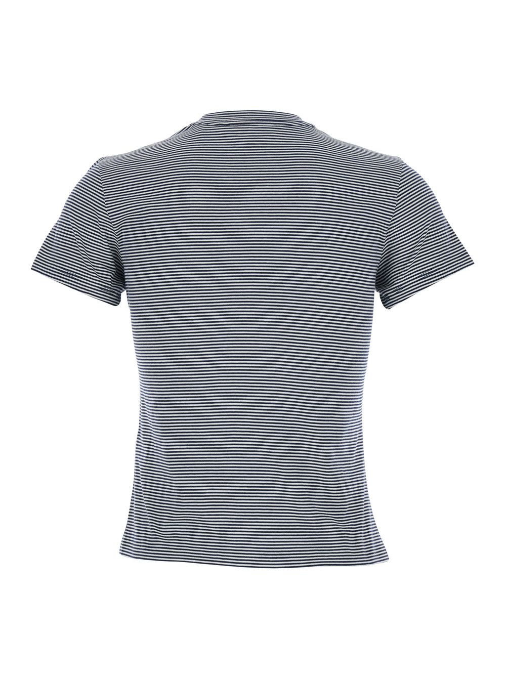 Frame black crew neck T-shirt with striped motif in cotton woman Size XS / US 0-2 / IT 36-38 - 2 Thumbnail