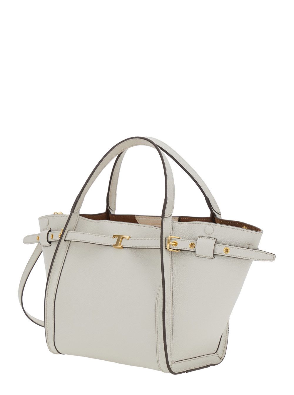 Tod's Medium Tote Bag with T Timeless Plaque on the Front and Adjustable and Removable White Leather Strap for Women Size ONE SIZE - 2 Thumbnail