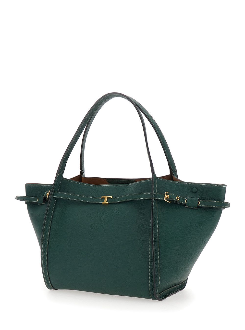 Tod's Medium 'T' Tote Bag with Timeless T Plaque on Front in Green Leather for Women Size ONE SIZE - 2 Thumbnail