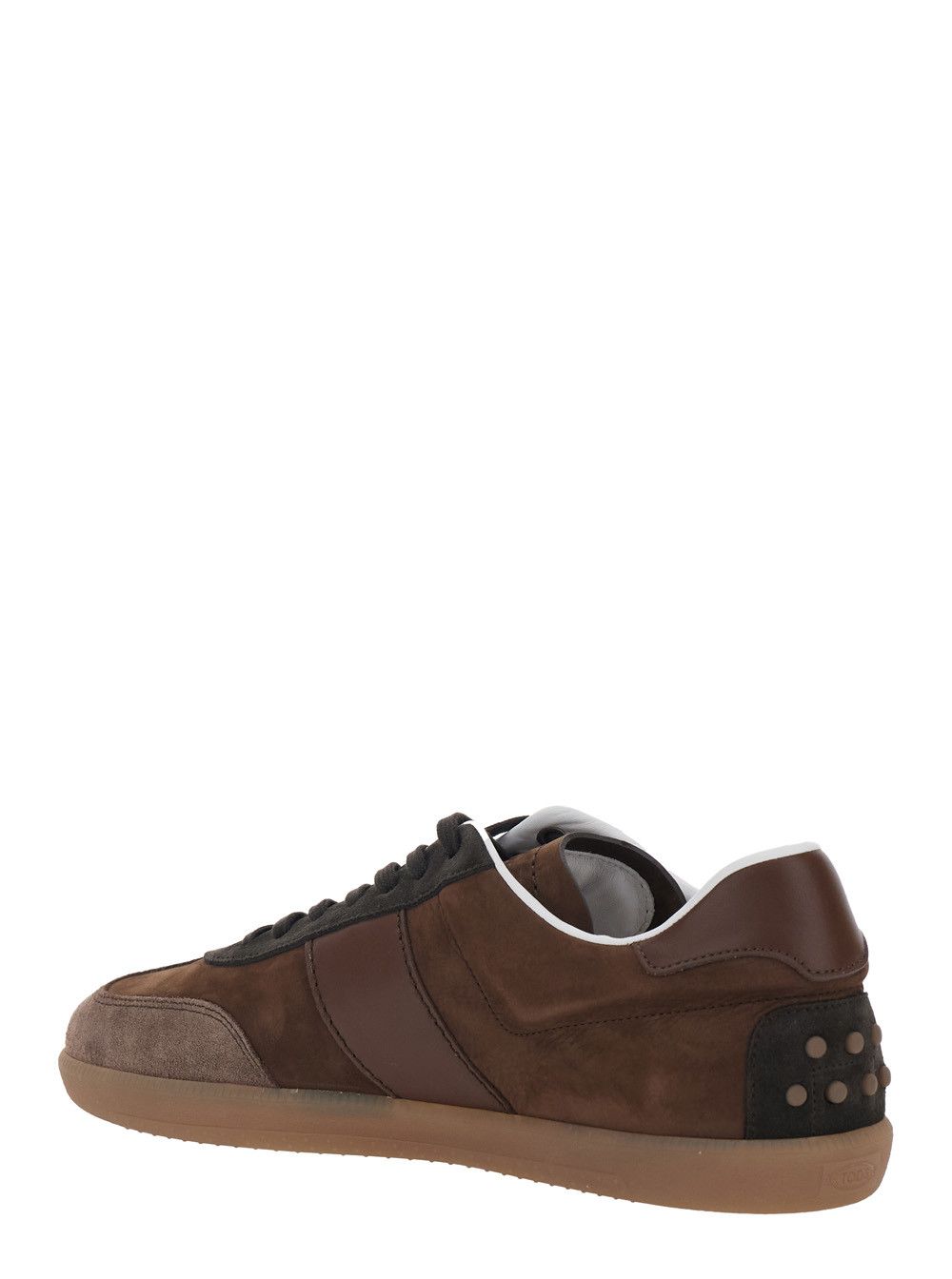 Tod's Brown Low Top Sneaker with Logo on Tongue and Inserts Design in Suede Man Size US 8 / EU 41 - 3 Thumbnail