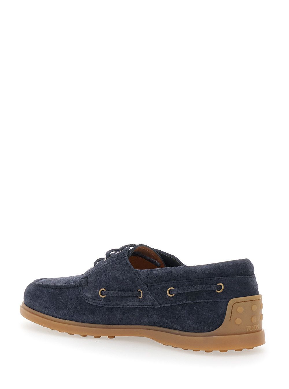 Tod's Blue Loafers 'Boat Loafers with Lettering Logo on the Back' in Suede for Men Size US 9 / EU 42 - 3 Thumbnail