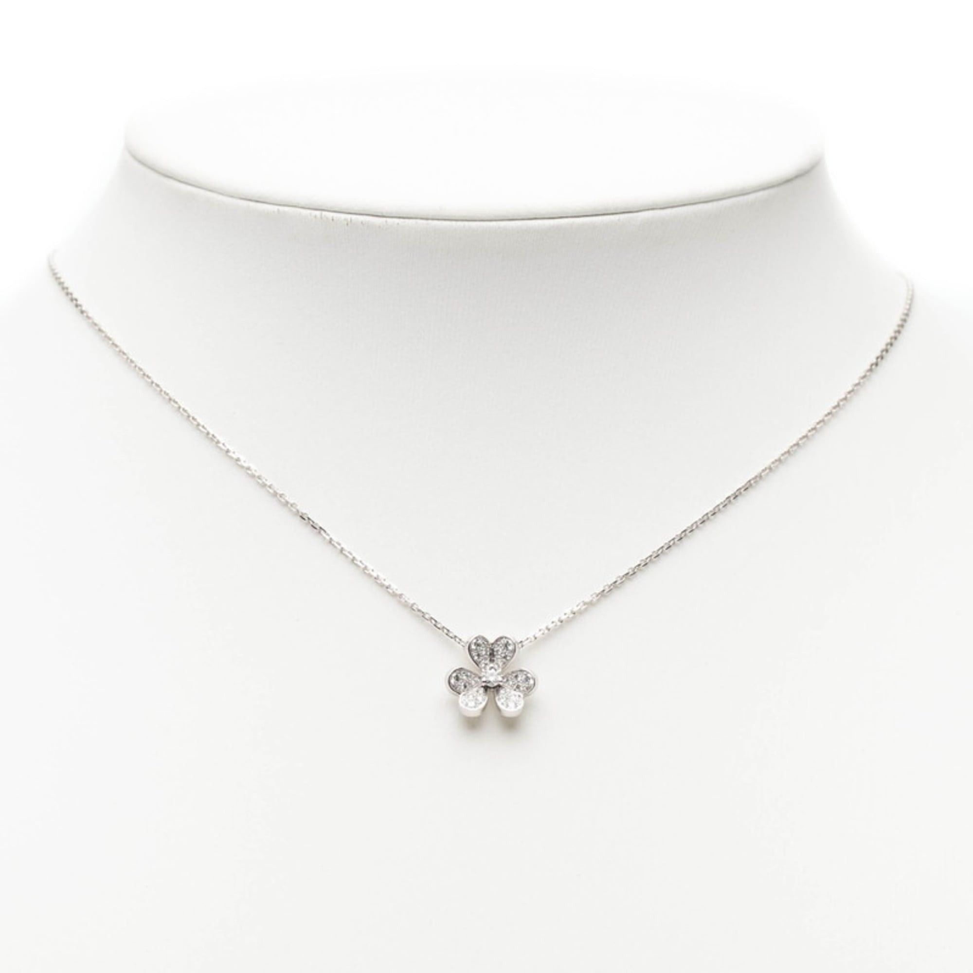 Van Cleef & Arpels Frivole Mini 25P Diamond Necklace VCARP3W300 18KWG White Gold Women's