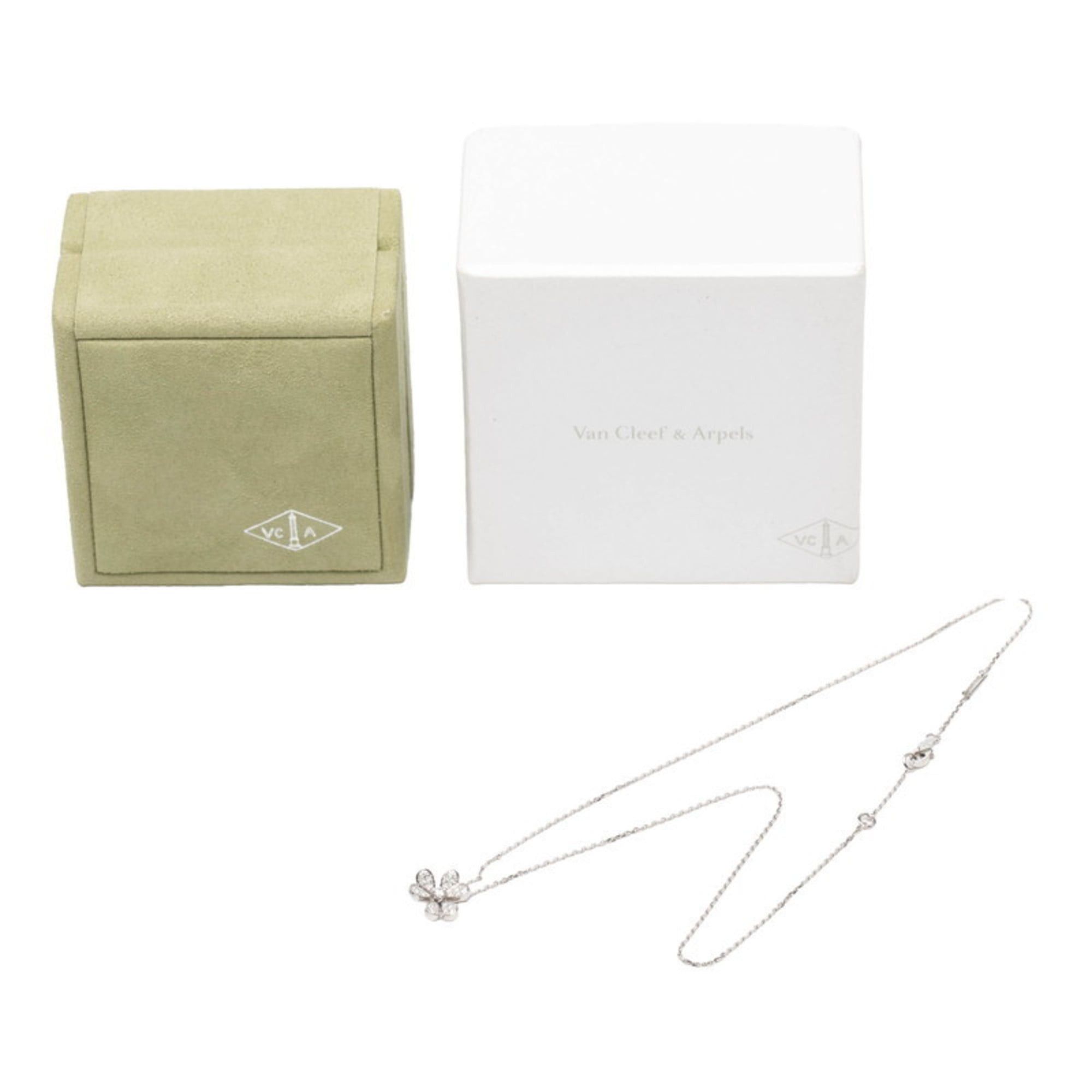 Van Cleef & Arpels Frivole Mini 25P Diamond Necklace VCARP3W300 18KWG White Gold Women's