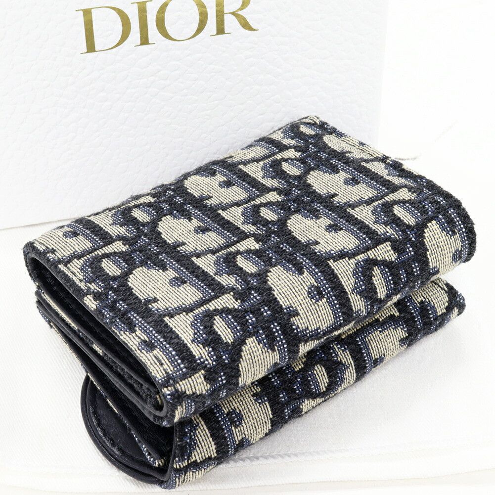 Dior Dior Dior Saddle Oblique Canvas Calfskin Trifold Wallet Leather Short Wallet S5653CTZQ M928 DUTY FREE for USA Size ONE SIZE - 2 Thumbnail
