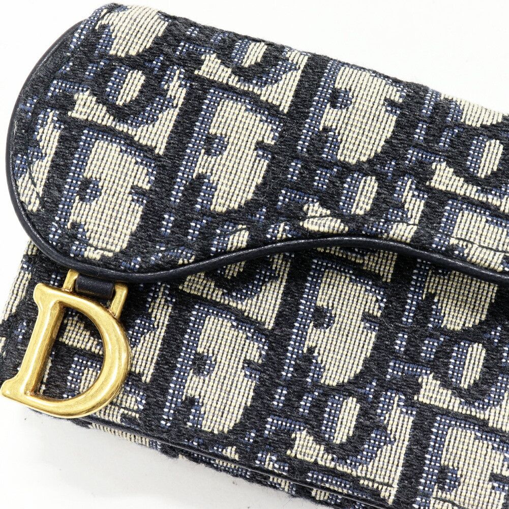 Dior Dior Dior Saddle Oblique Canvas Calfskin Trifold Wallet Leather Short Wallet S5653CTZQ M928 DUTY FREE for USA Size ONE SIZE - 5 Thumbnail