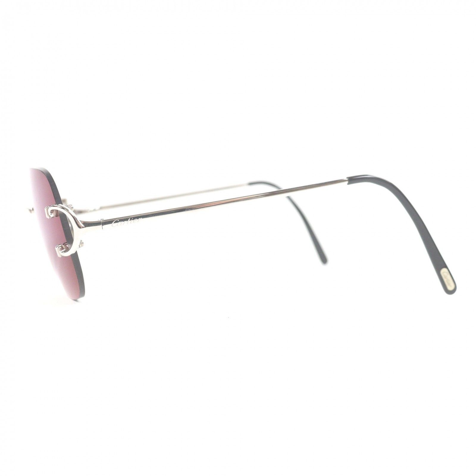 Cartier Cartier Cartier Decor Two-Point Sunglasses Precious Metal Sunglasses DUTY FREE for USA Size ONE SIZE - 4 Thumbnail