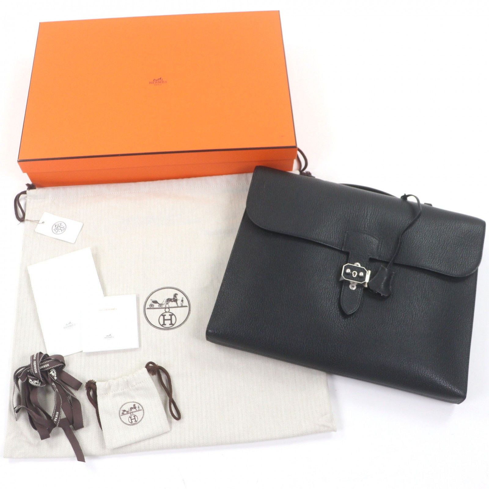 Hermes Hermes Hermès Sac Adepeche Lite1-37 Chevre Briefcase Leather Business Bag Stamp Z (2021) DUTY FREE for USA Size ONE SIZE - 2 Thumbnail