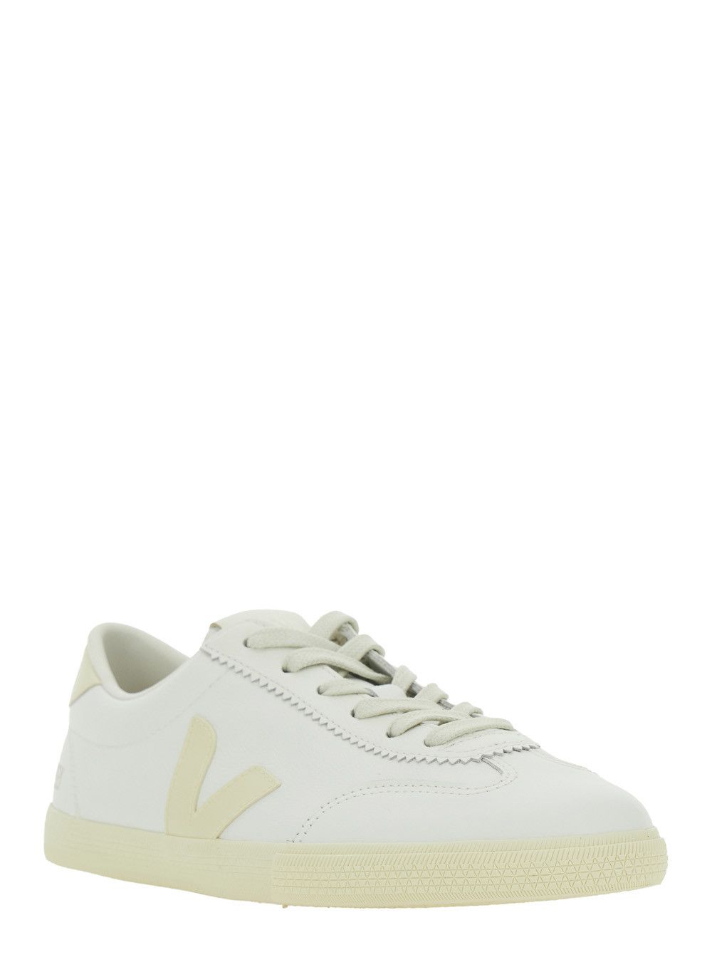 Veja Sneaker 'Volley' Low Top with Logo Patch on the Side and Logo Lettering on the Back in White Unisex Leather Size US 8 / IT 38 - 2 Thumbnail