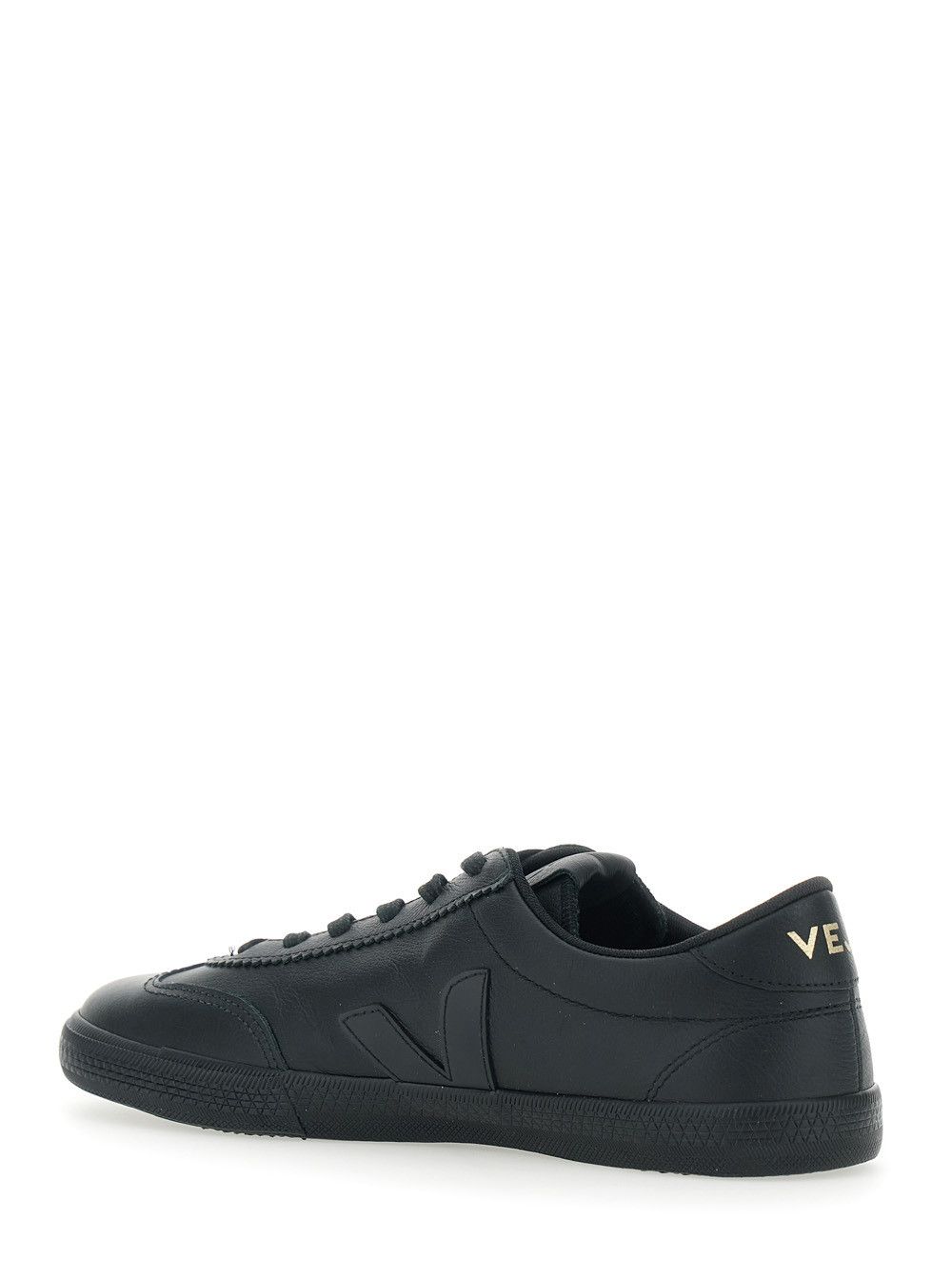 Veja 'Volley' Black Low Top Sneakers with Embossed Logo on the Side and Logo Lettering on the Rear in Leather Unisex Size US 6 / IT 36 - 3 Thumbnail