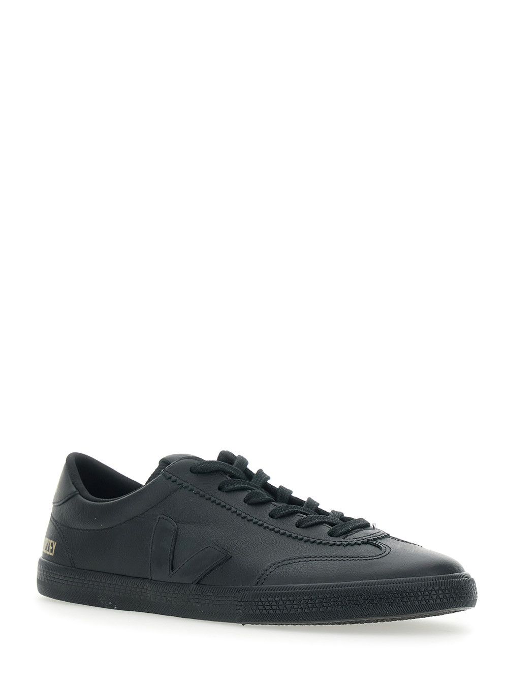 Veja 'Volley' Black Low Top Sneakers with Embossed Logo on the Side and Logo Lettering on the Rear in Leather Unisex Size US 6 / IT 36 - 2 Thumbnail