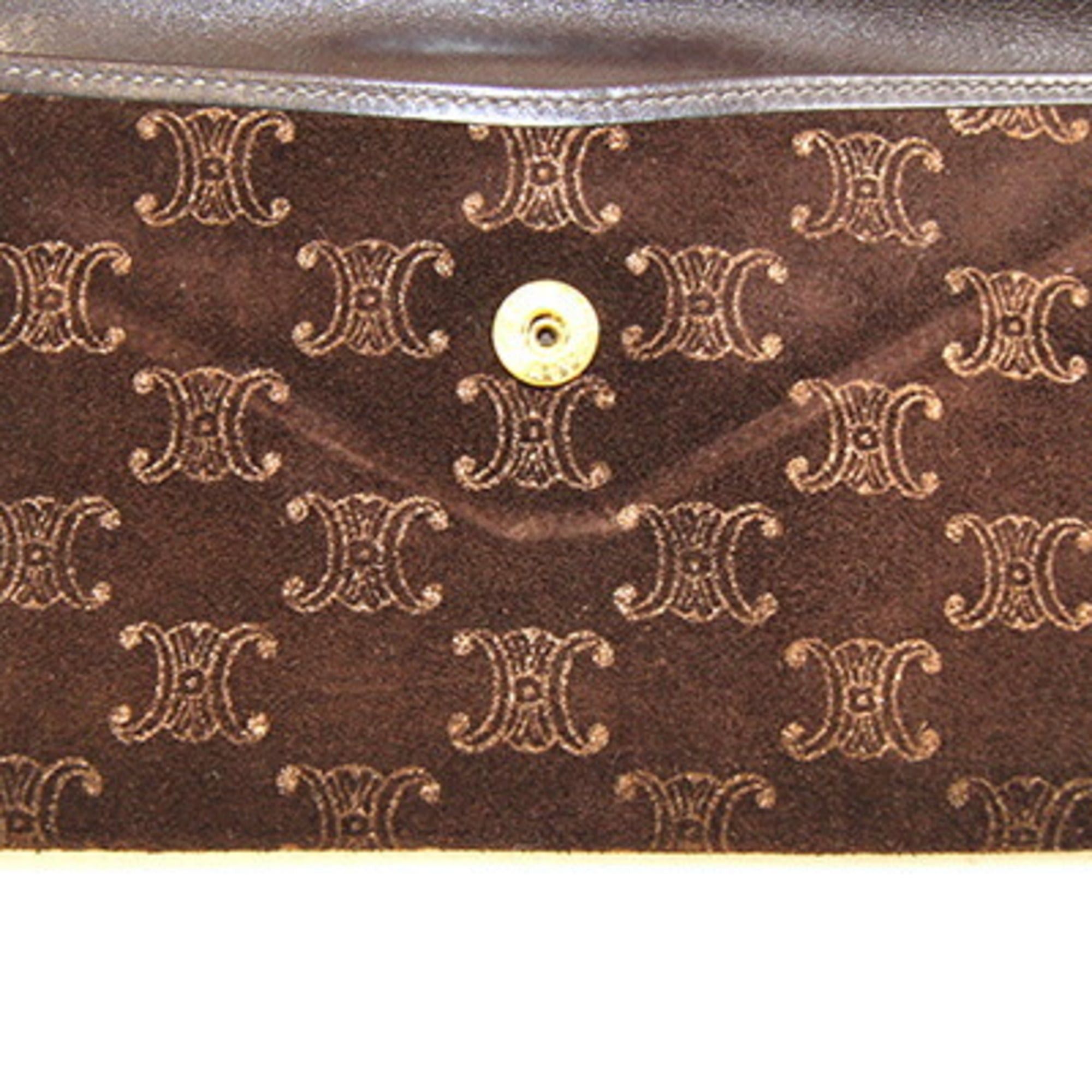 Celine Celine W-Long Wallet, Macadam, Dark Brown Suede Leather, Old Women's, CELINE Size ONE SIZE - 10 Thumbnail