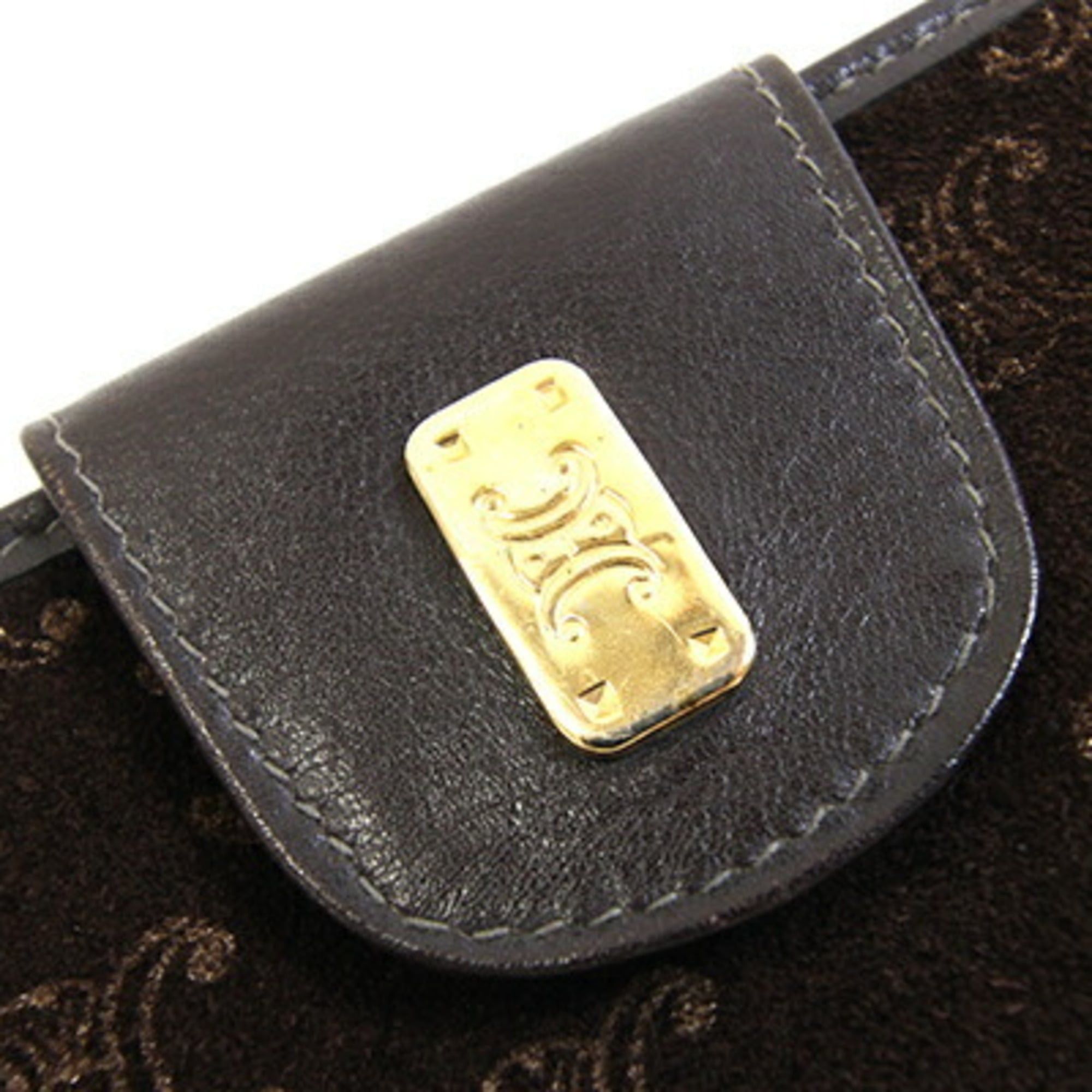 Celine Celine W-Long Wallet, Macadam, Dark Brown Suede Leather, Old Women's, CELINE Size ONE SIZE - 5 Thumbnail