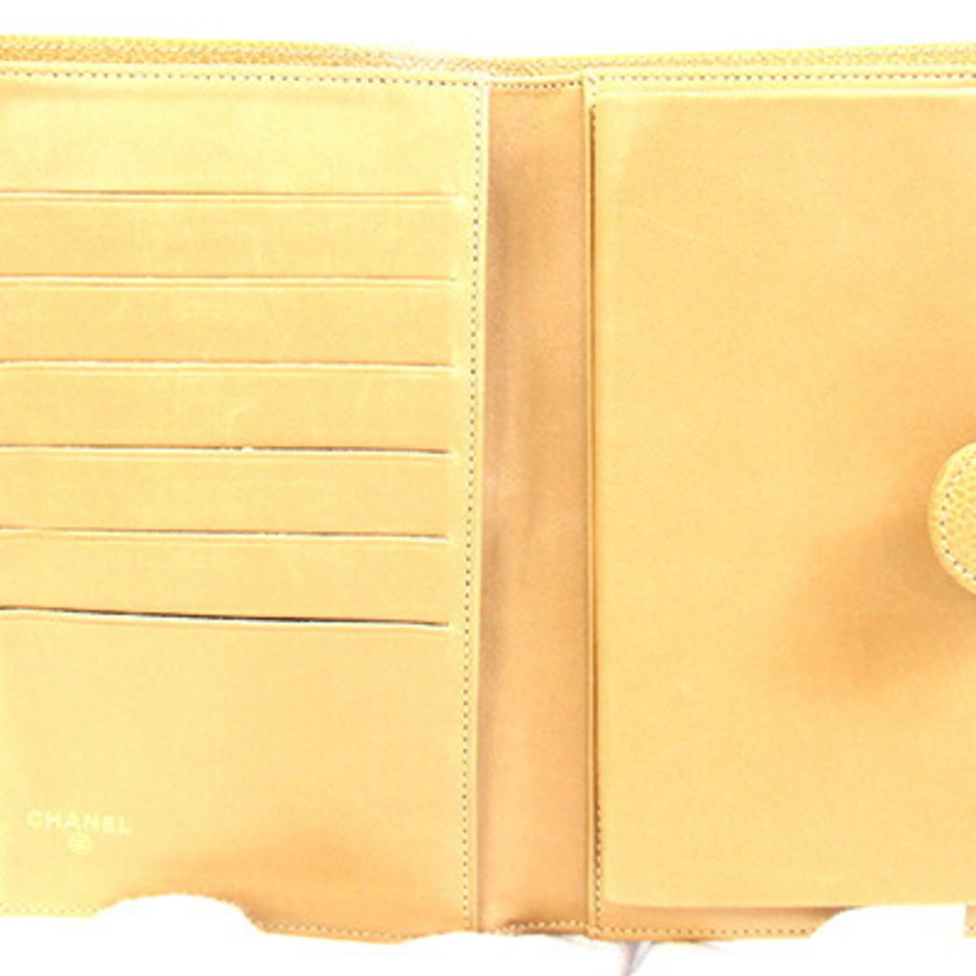 Chanel Chanel Coco Mark Bifold Long Wallet A01429 Camel Beige Caviar Leather Women's Vintage CHANEL Size ONE SIZE - 3 Thumbnail