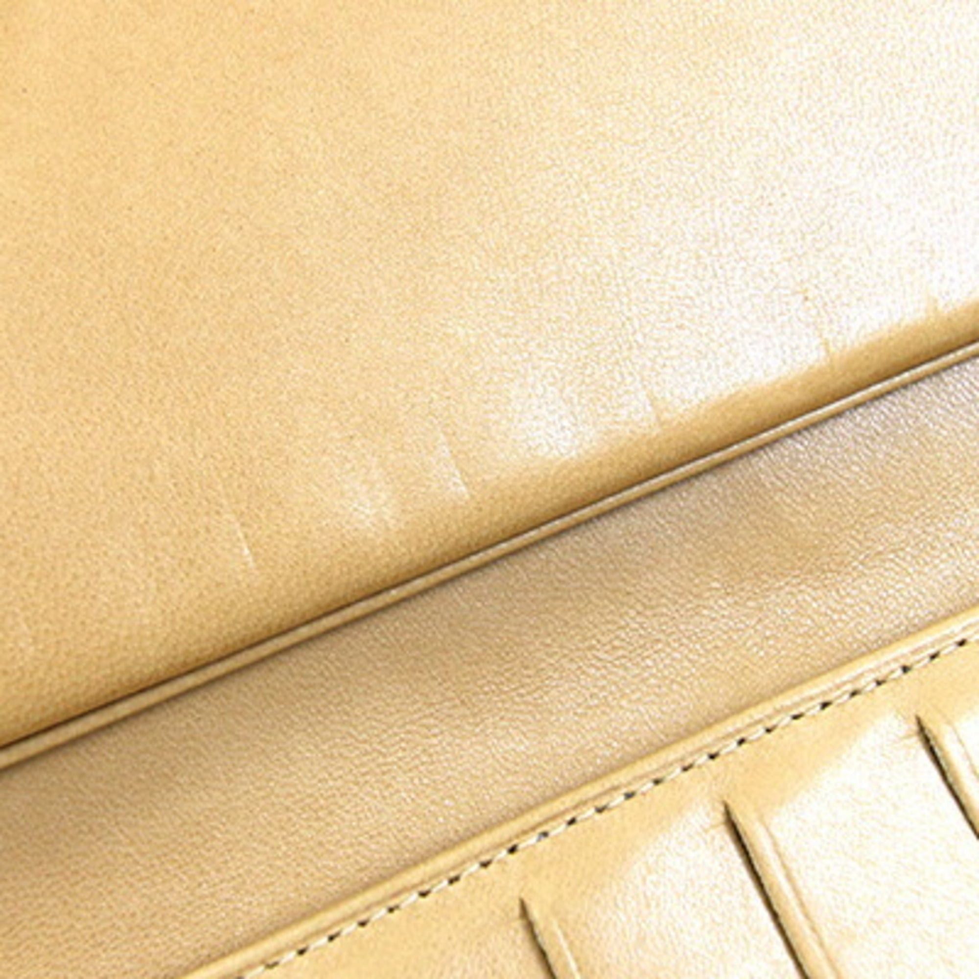 Chanel Chanel Coco Mark Bifold Long Wallet A01429 Camel Beige Caviar Leather Women's Vintage CHANEL Size ONE SIZE - 9 Thumbnail
