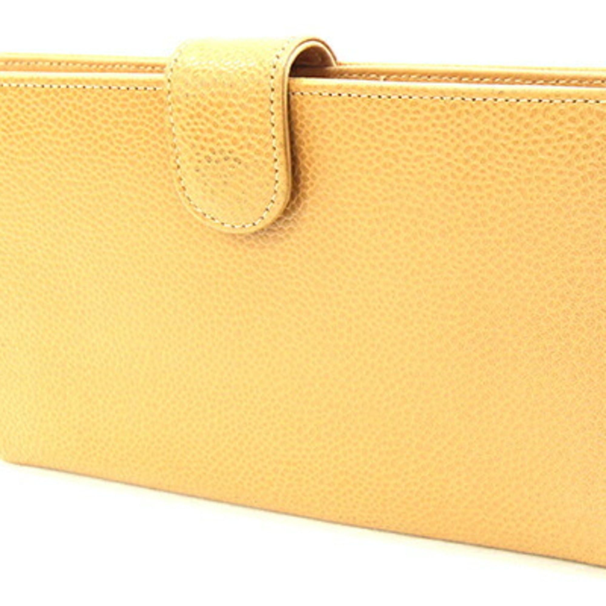 Chanel Chanel Coco Mark Bifold Long Wallet A01429 Camel Beige Caviar Leather Women's Vintage CHANEL Size ONE SIZE - 2 Thumbnail