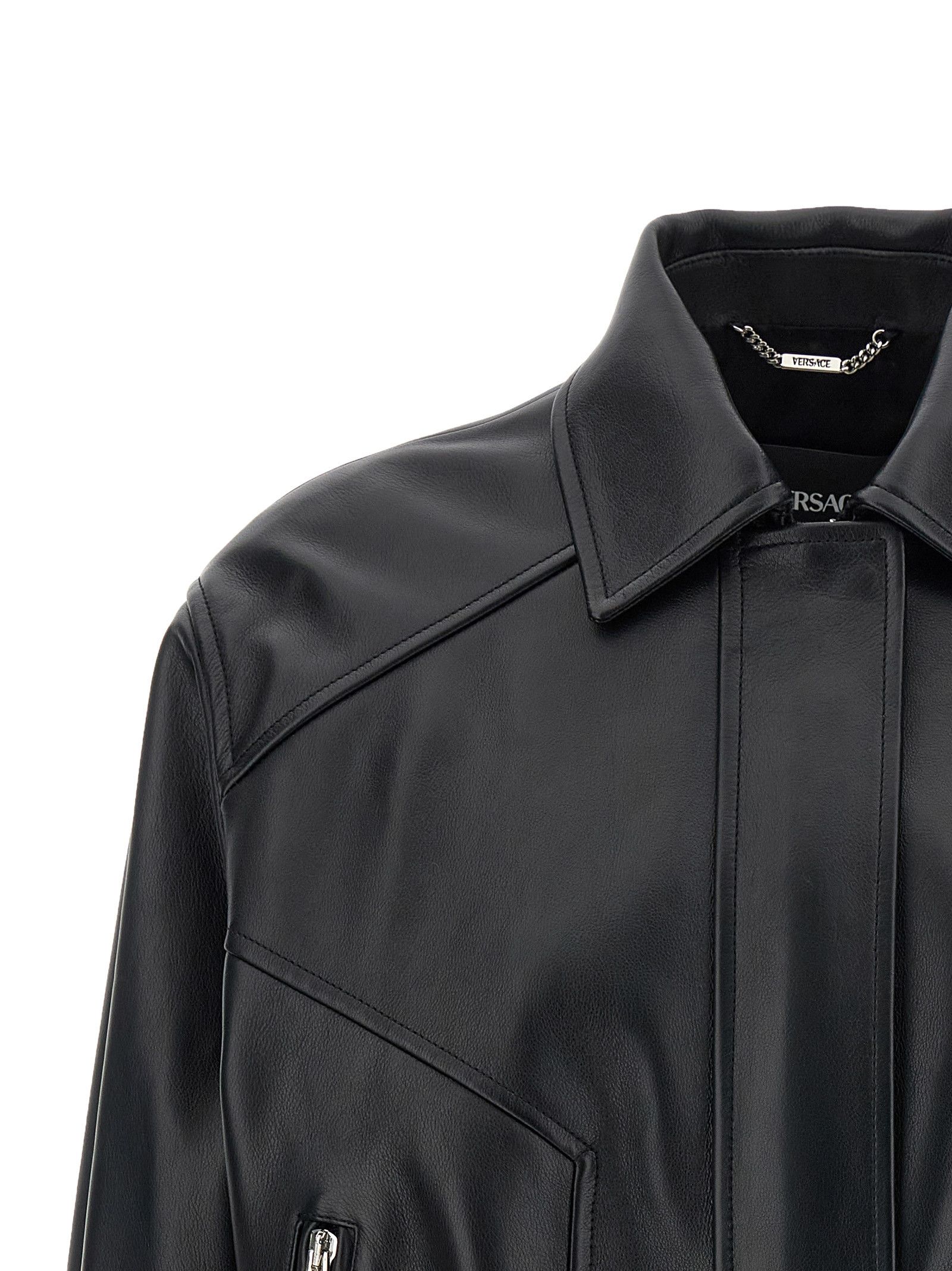 Versace Leather blouson Size XS / US 0-2 / IT 36-38 - 3 Thumbnail