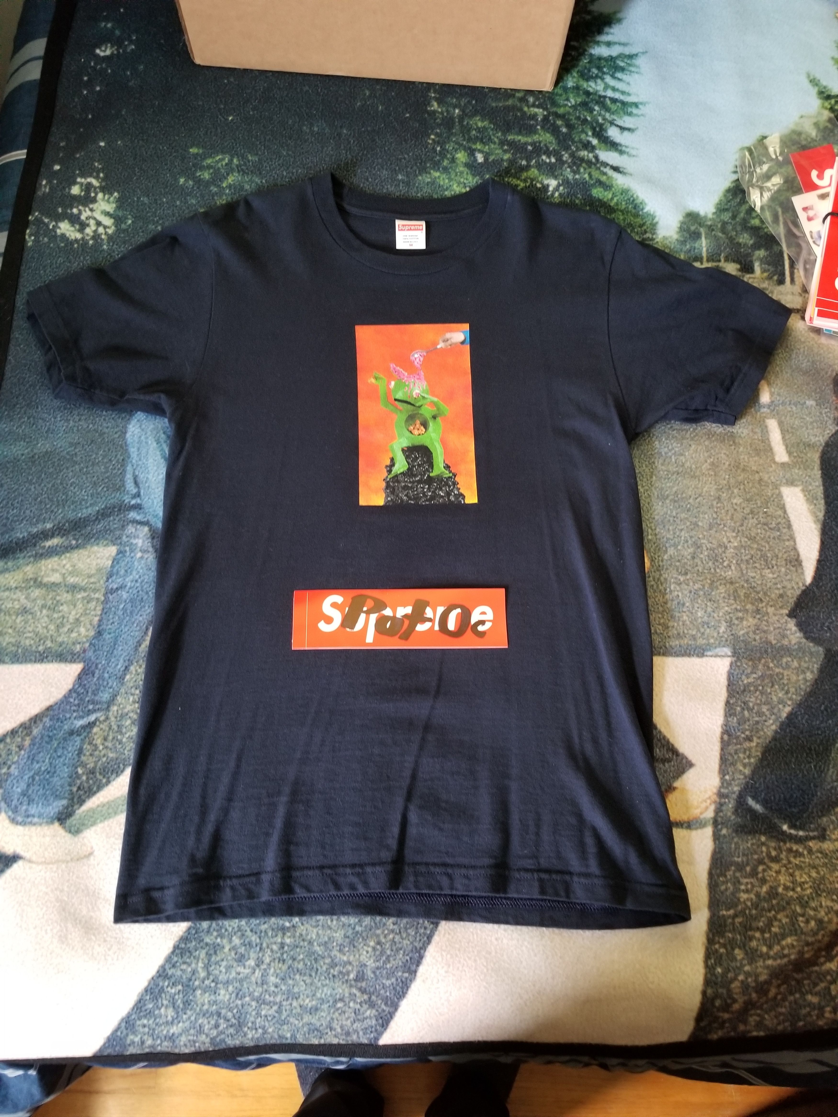 Supreme Mike Hill Brains Tee Navy Tops