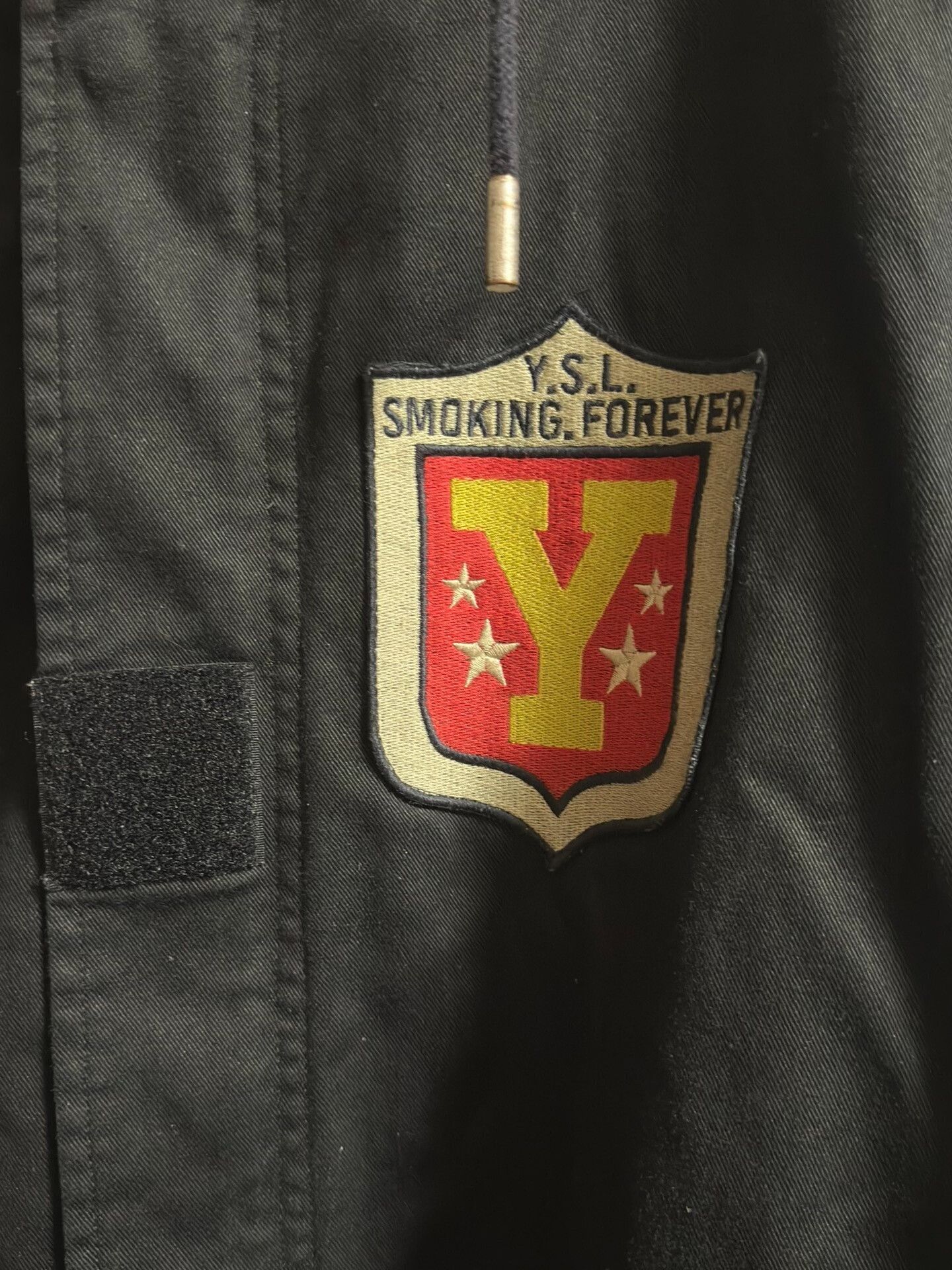 Saint Laurent Paris Saint Laurent Black Parka with Badge Patches Size US S / EU 44-46 / 1 - 2 Thumbnail