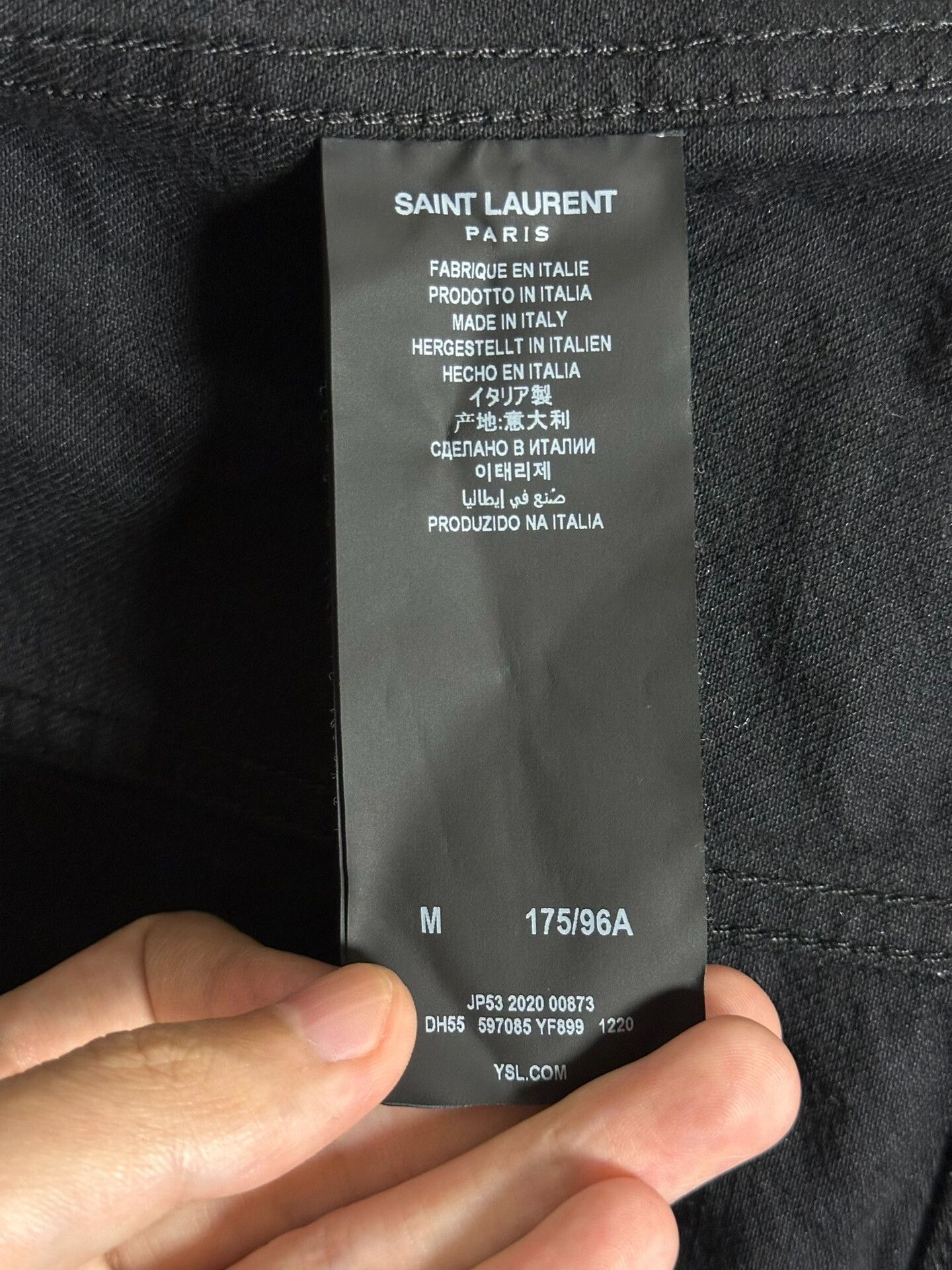 Saint Laurent Paris Saint Laurent Black Distressed Denim Jacket Size US S / EU 44-46 / 1 - 6 Thumbnail