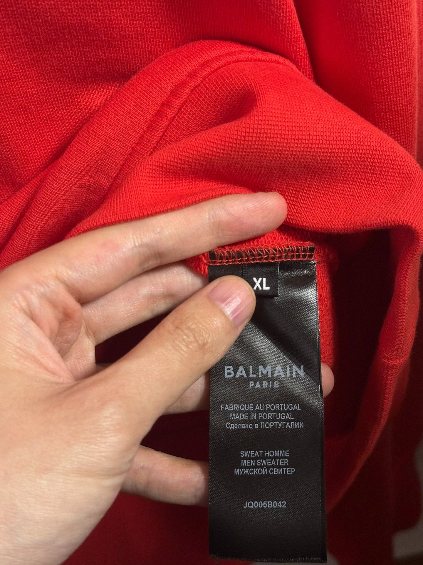 Balmain Balmain Red Logo Sweatshirt Men's XL Size US XL / EU 56 / 4 - 8 Thumbnail