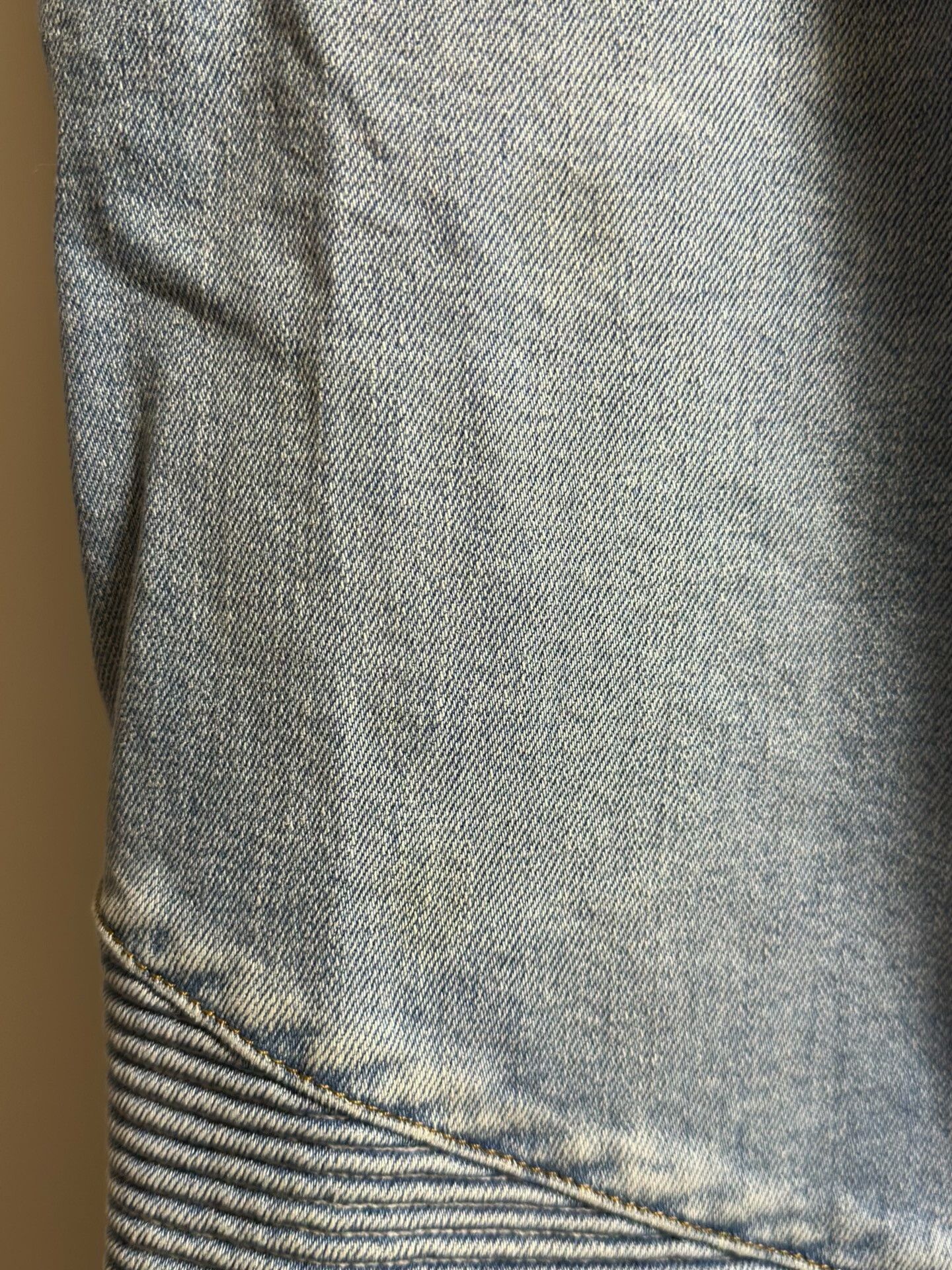 Balmain BALMAIN Light Blue Washed Motorcycle Jeans Size US 31 - 3 Thumbnail