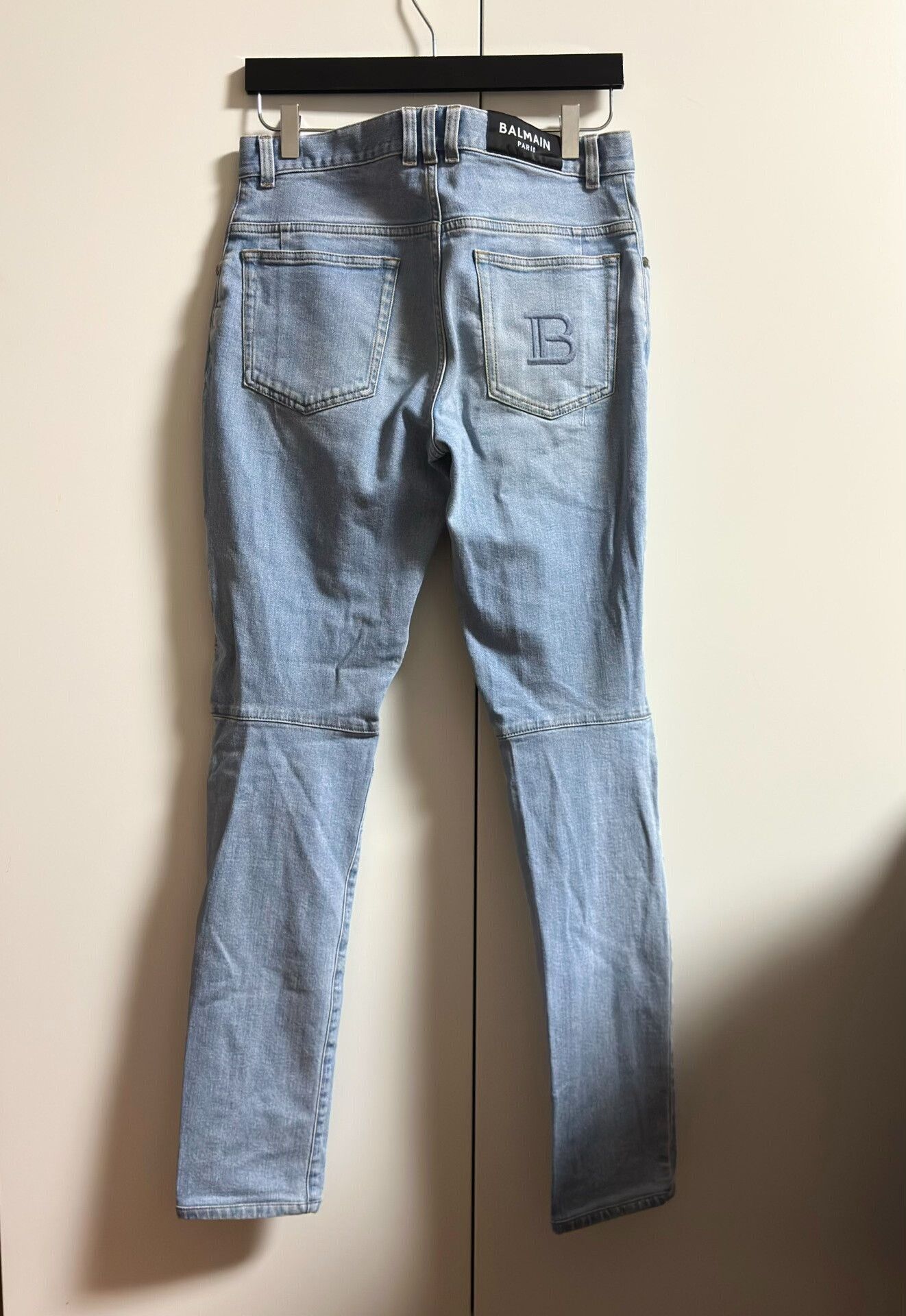 Balmain BALMAIN Light Blue Washed Motorcycle Jeans Size US 31 - 4 Thumbnail