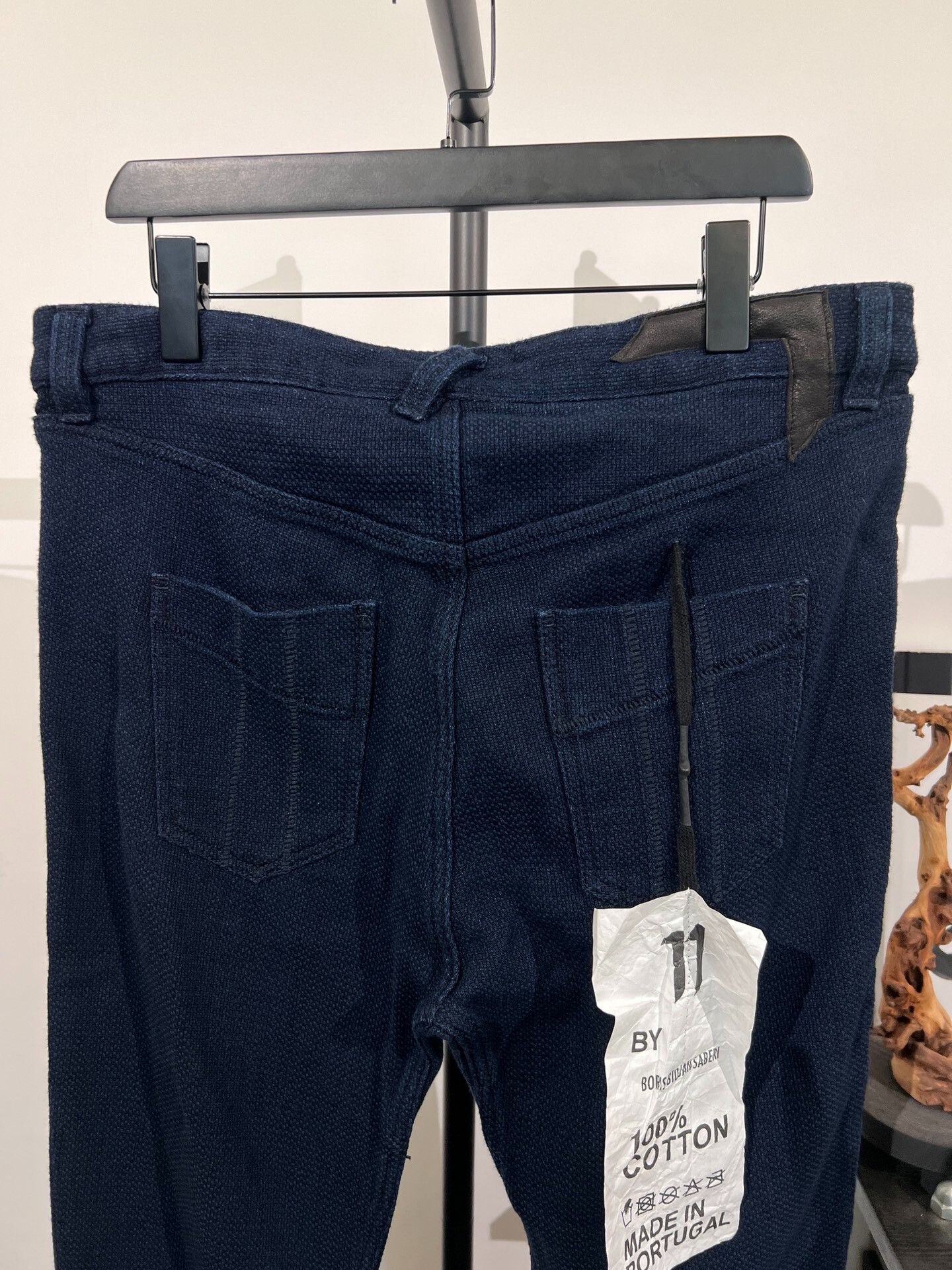 11 By Boris Bidjan Saberi 11by bbs P1 Cotton-Linen Curved Denim Pants Size US 31 - 4 Thumbnail