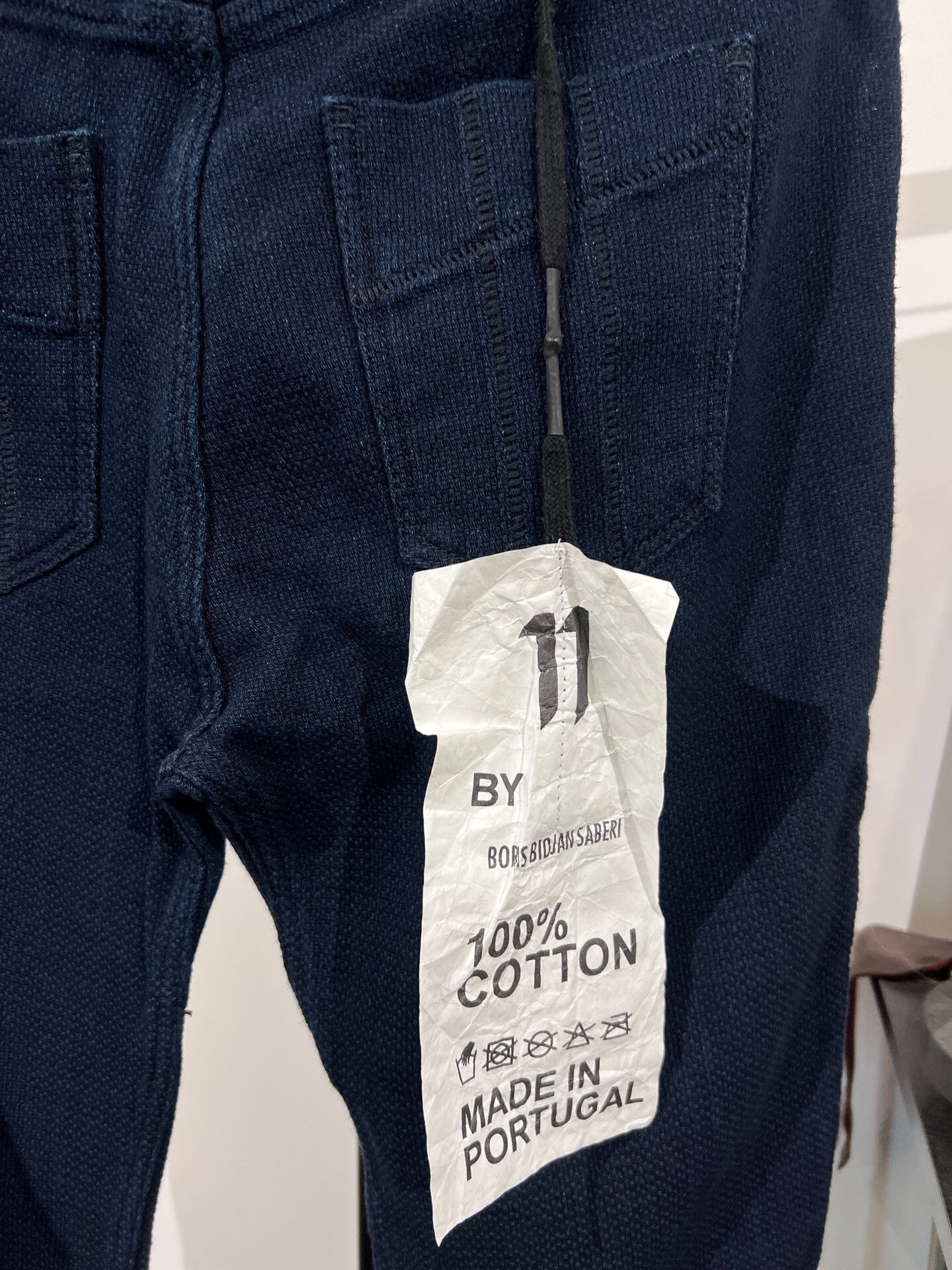 11 By Boris Bidjan Saberi 11by bbs P1 Cotton-Linen Curved Denim Pants Size US 31 - 6 Thumbnail