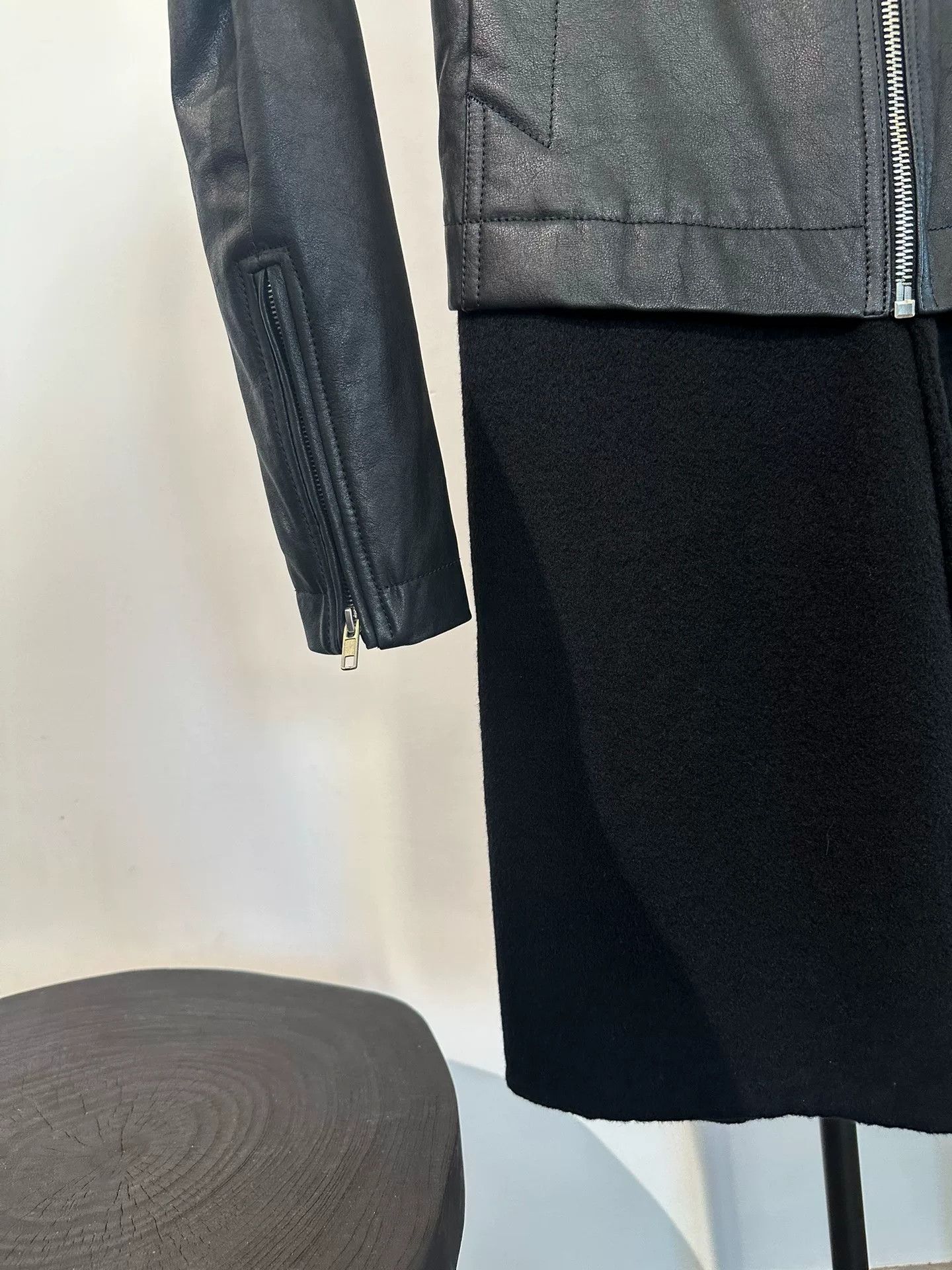 Rick Owens Rick Owens Leather Wool Mid-Length Coat Size US S / EU 44-46 / 1 - 7 Thumbnail