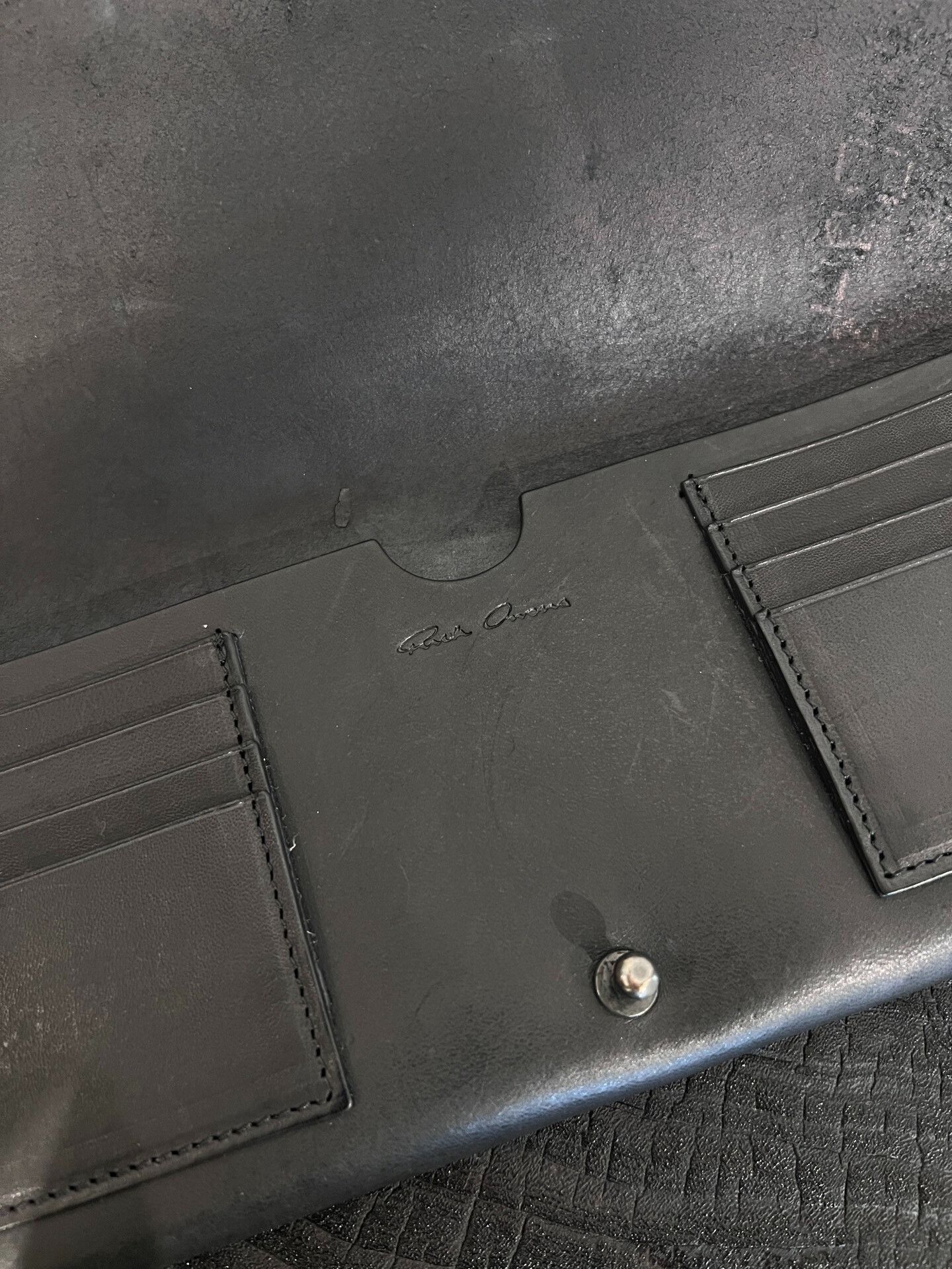 Rick Owens Rick Owens Long Cowhide Clutch Wallet Size ONE SIZE - 4 Thumbnail