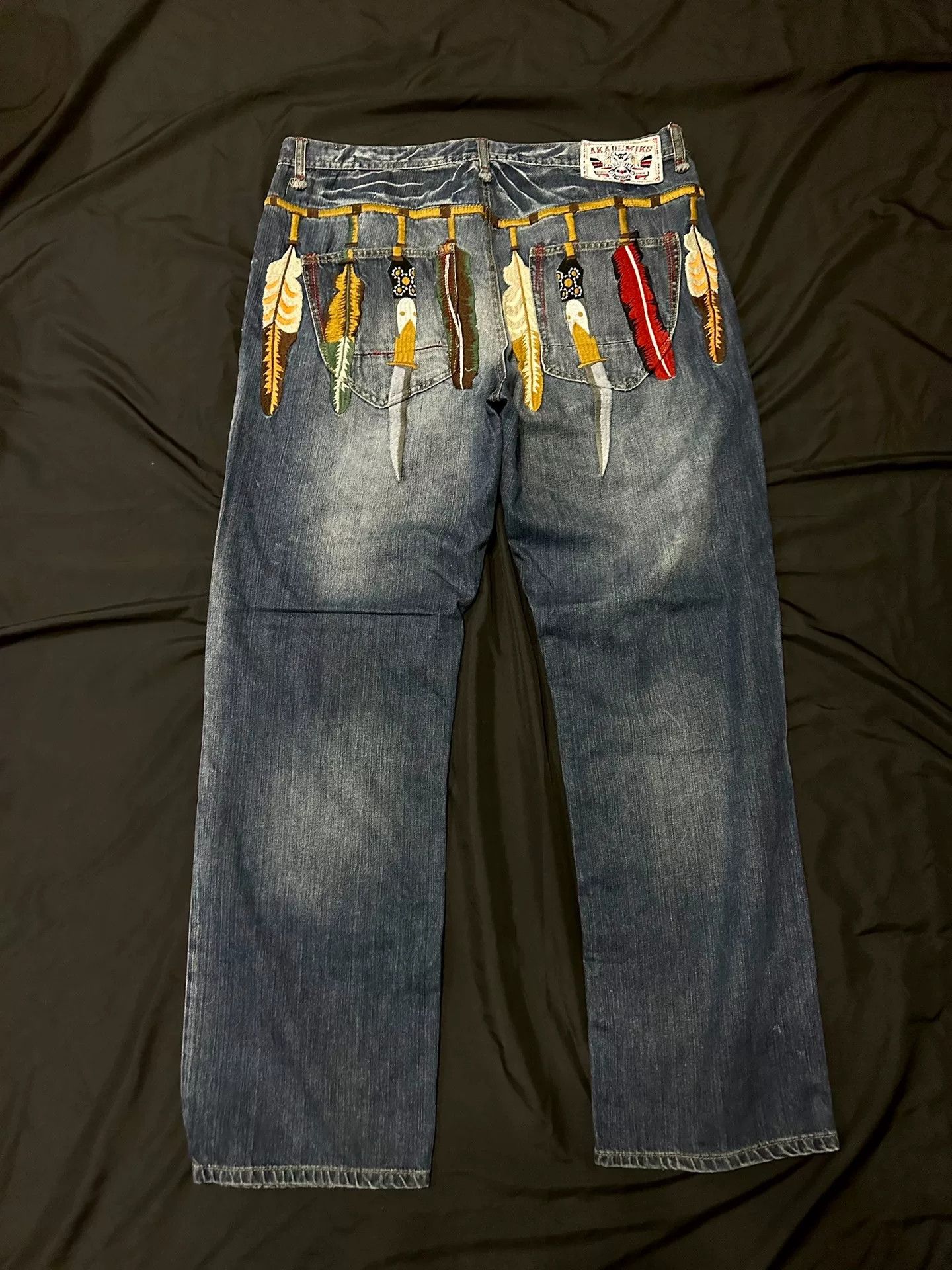 Vintage Vintage Akademiks Indian Baggy Jeans Size US 31 - 6 Thumbnail