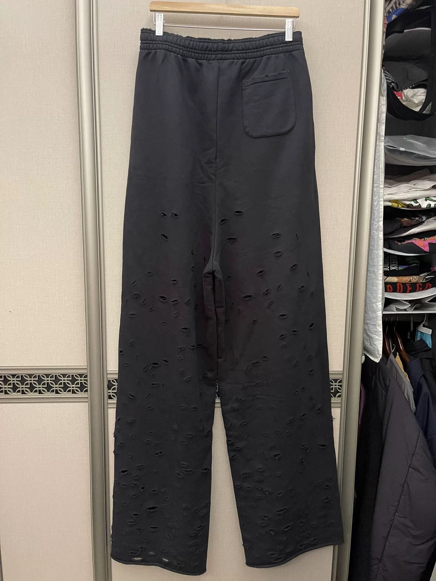 Vetements Vetements Wormhole Distressed Wide-Leg Pants Size US 26 / EU 42 - 2 Thumbnail
