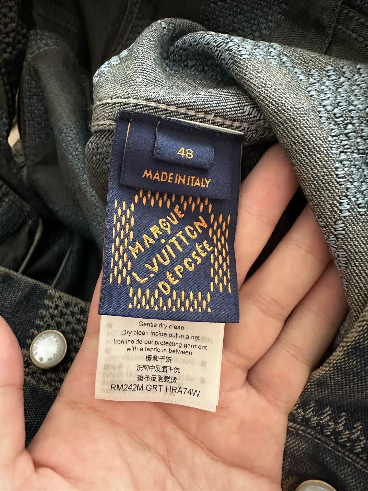 Louis Vuitton Louis Vuitton Lv24FW Dark Check Denim Jacket Size US M / EU 48-50 / 2 - 4 Thumbnail