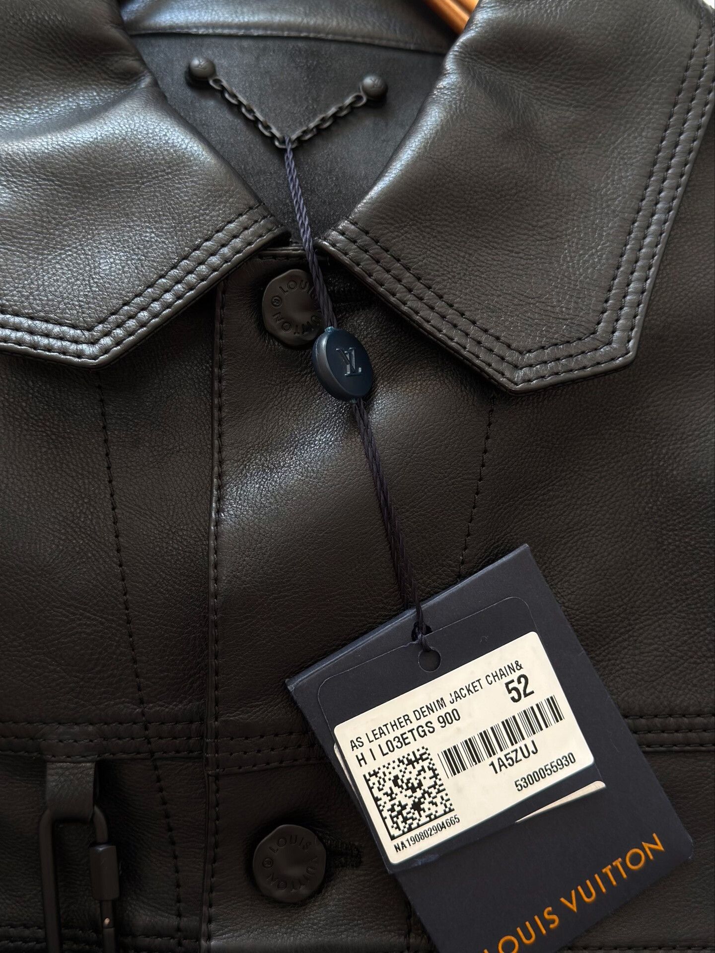 Virgil Abloh Louis Vuitton Runway Black Leather Jacket Size US L / EU 52-54 / 3 - 4 Thumbnail