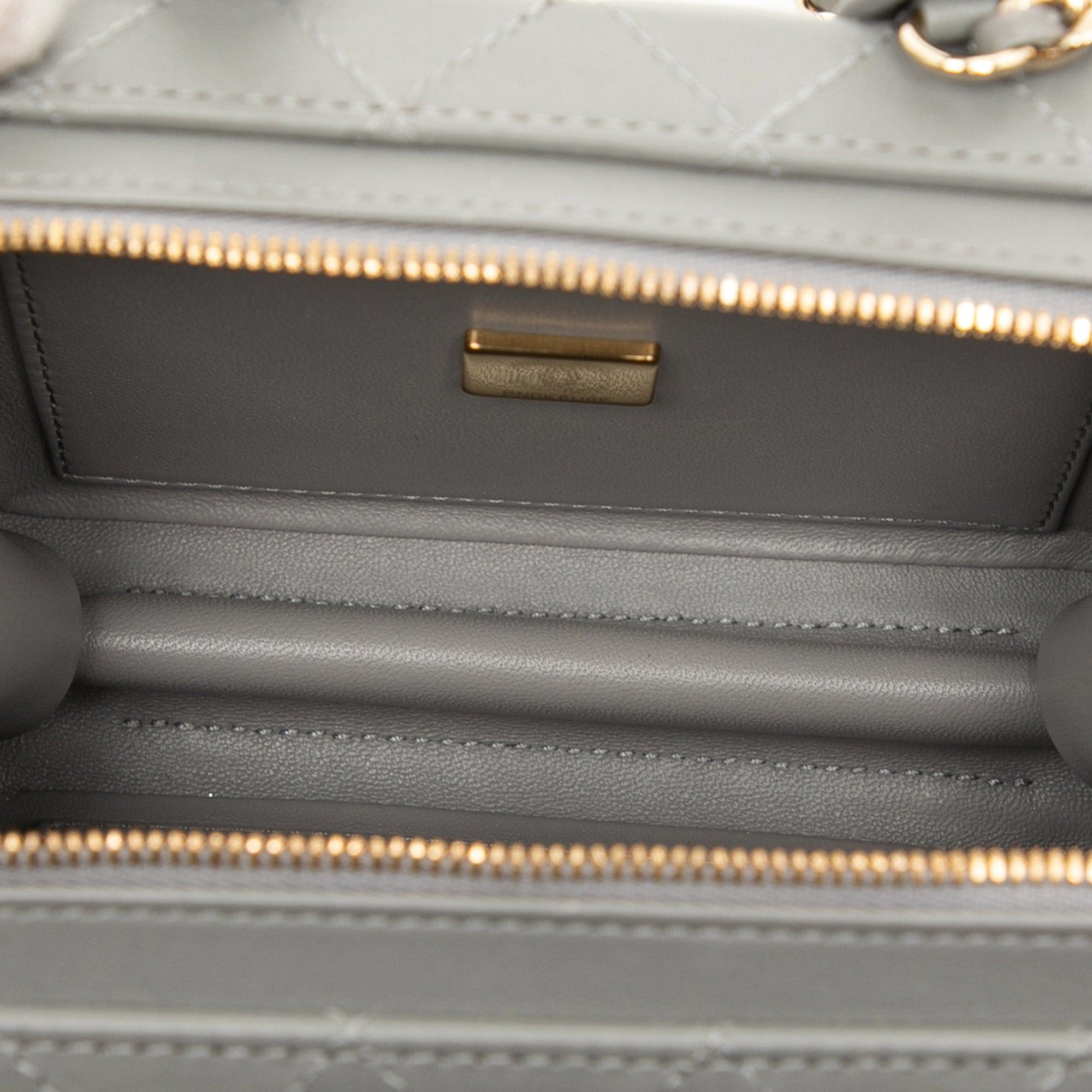 Small CC Quilted Calfskin Top Handle Convertible Vanity Case