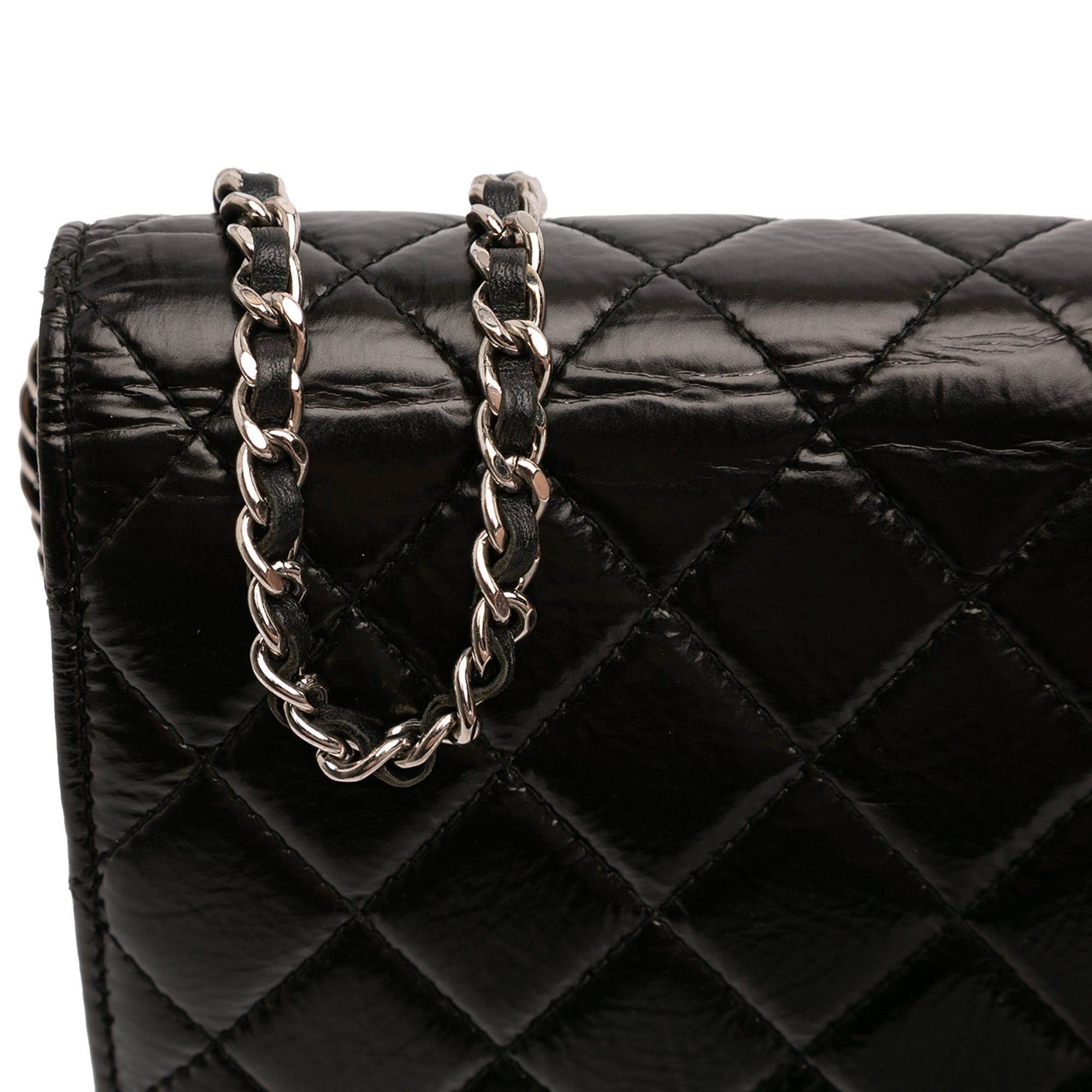 Chanel CC Quilted Crinkled Patent Wallet On Chain Size ONE SIZE - 8 Thumbnail