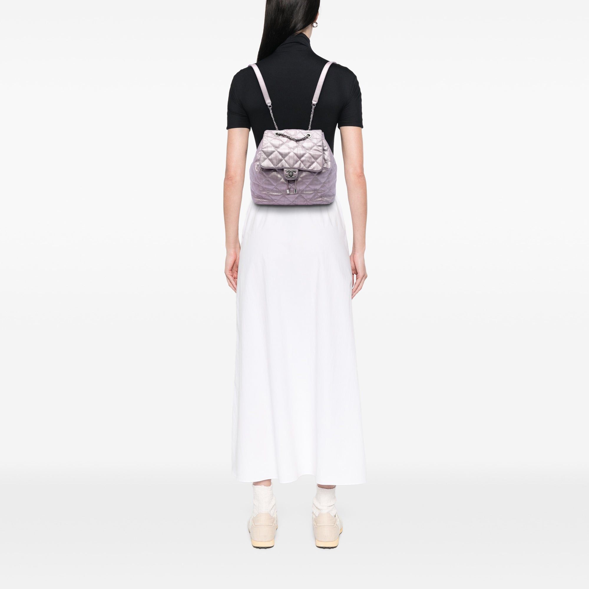 Chanel Quilted Iridescent Calfskin Ground Control Flap Backpack Size ONE SIZE - 7 Thumbnail